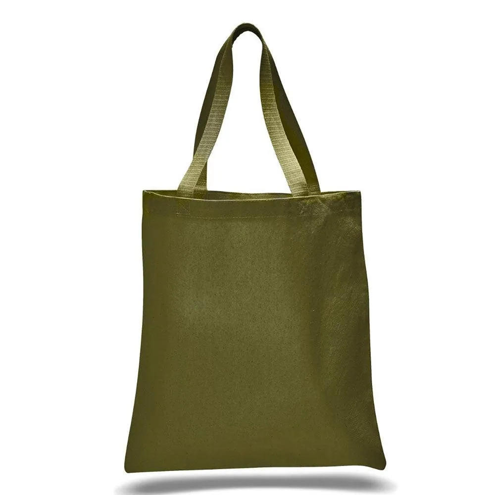 12 Oz. Colored Canvas Simple Tote Bag Customized with your Brand or Logo