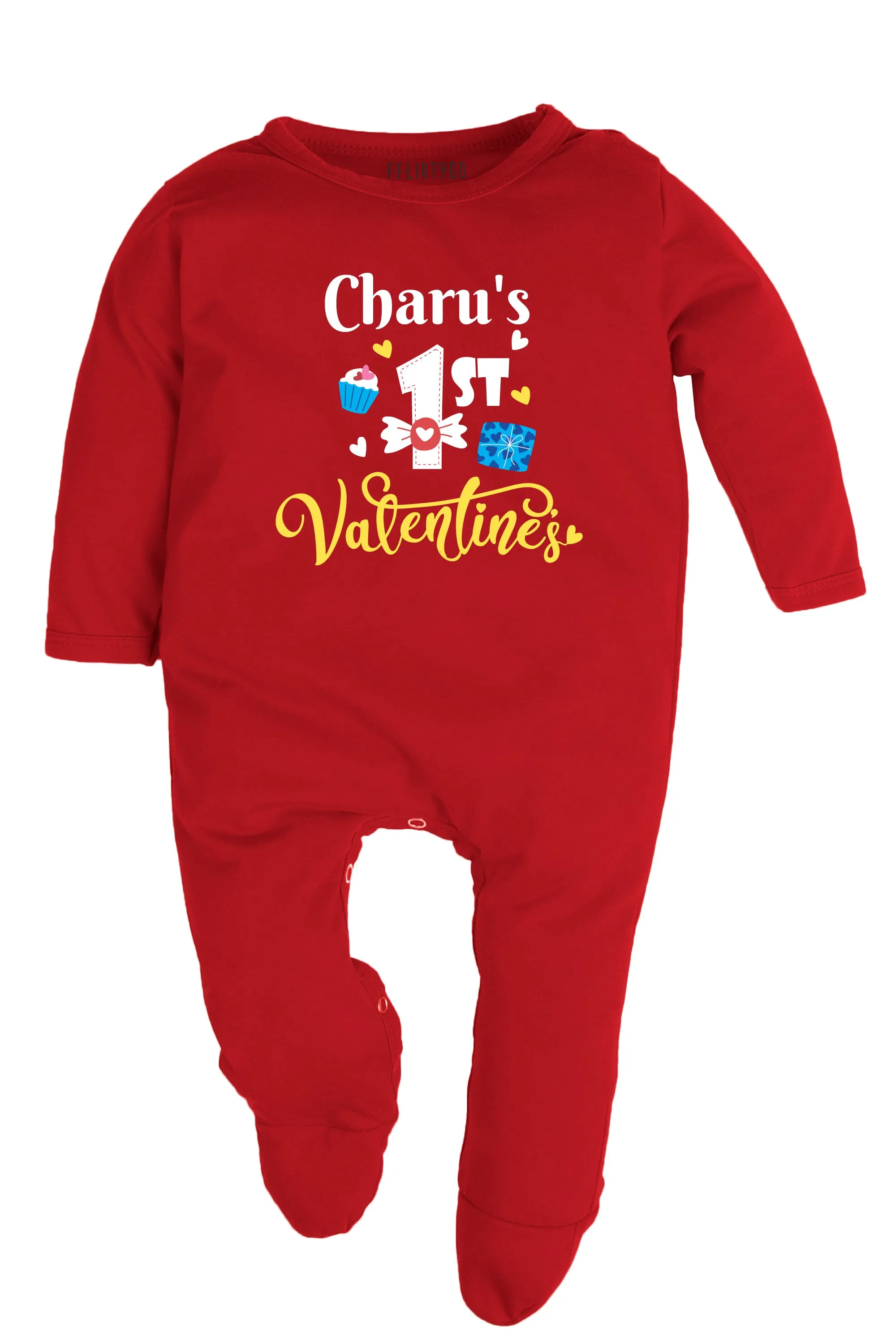 1st Valentine's Baby Romper | Onesies w/ Custom Name