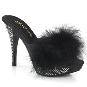 4 Inch Heel ELEGANT-401F Black Fur