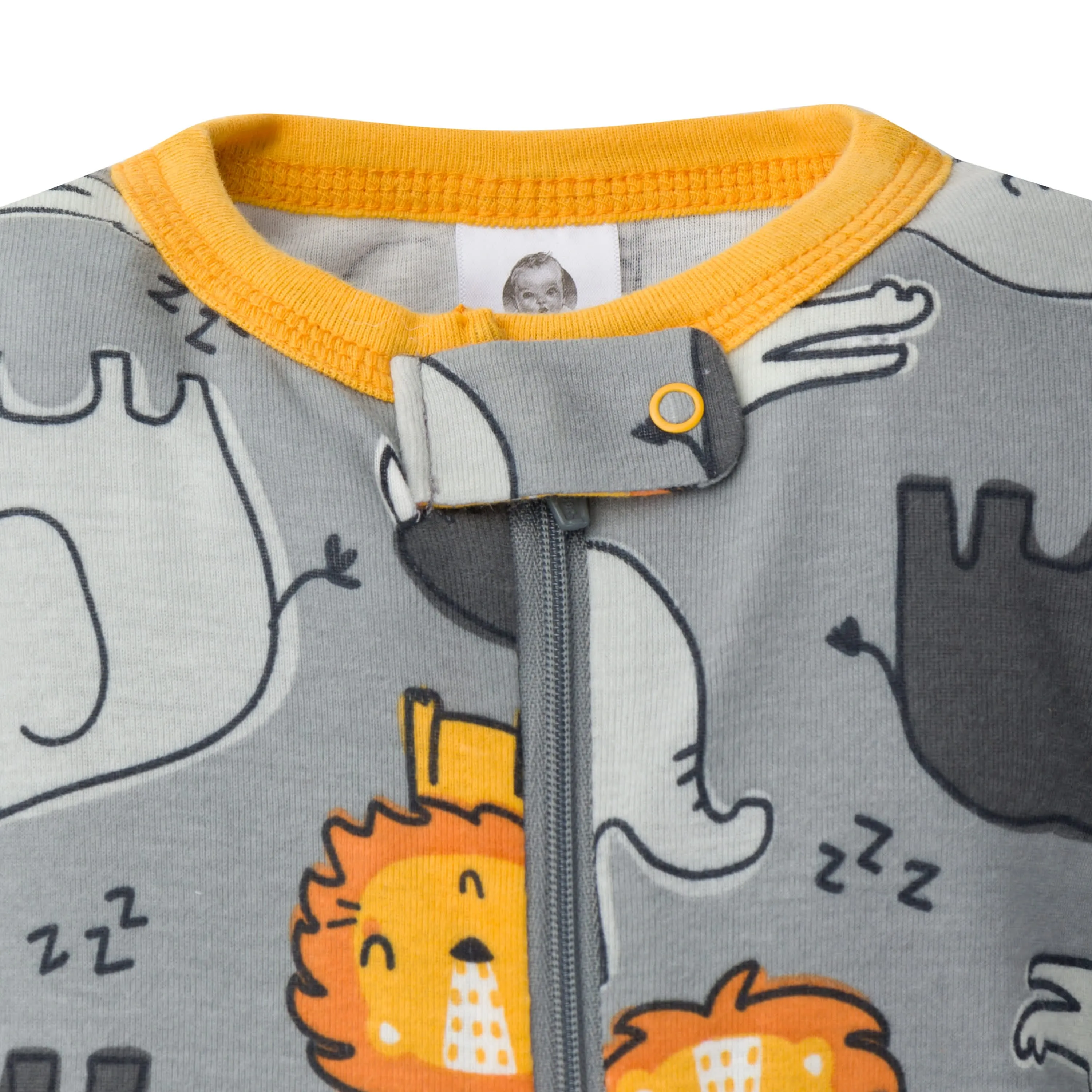 4-Pack Infant & Toddler Boys Fox & Lion Snug Fit Footed Cotton Pajamas