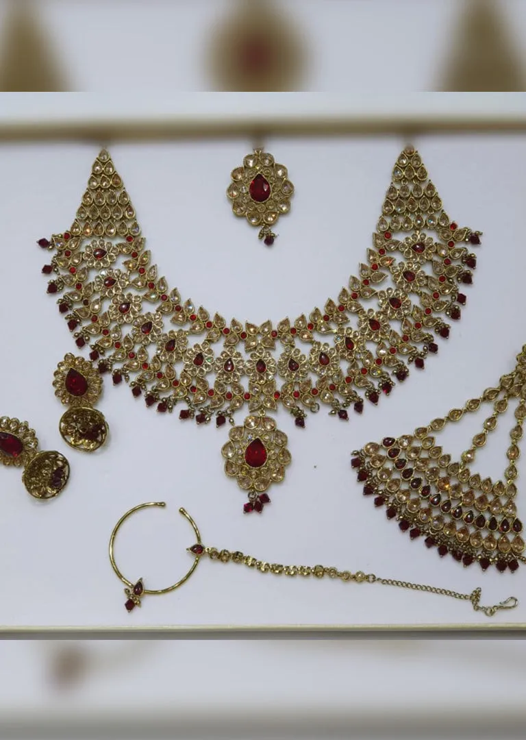 4639 Necklace Set Maroon