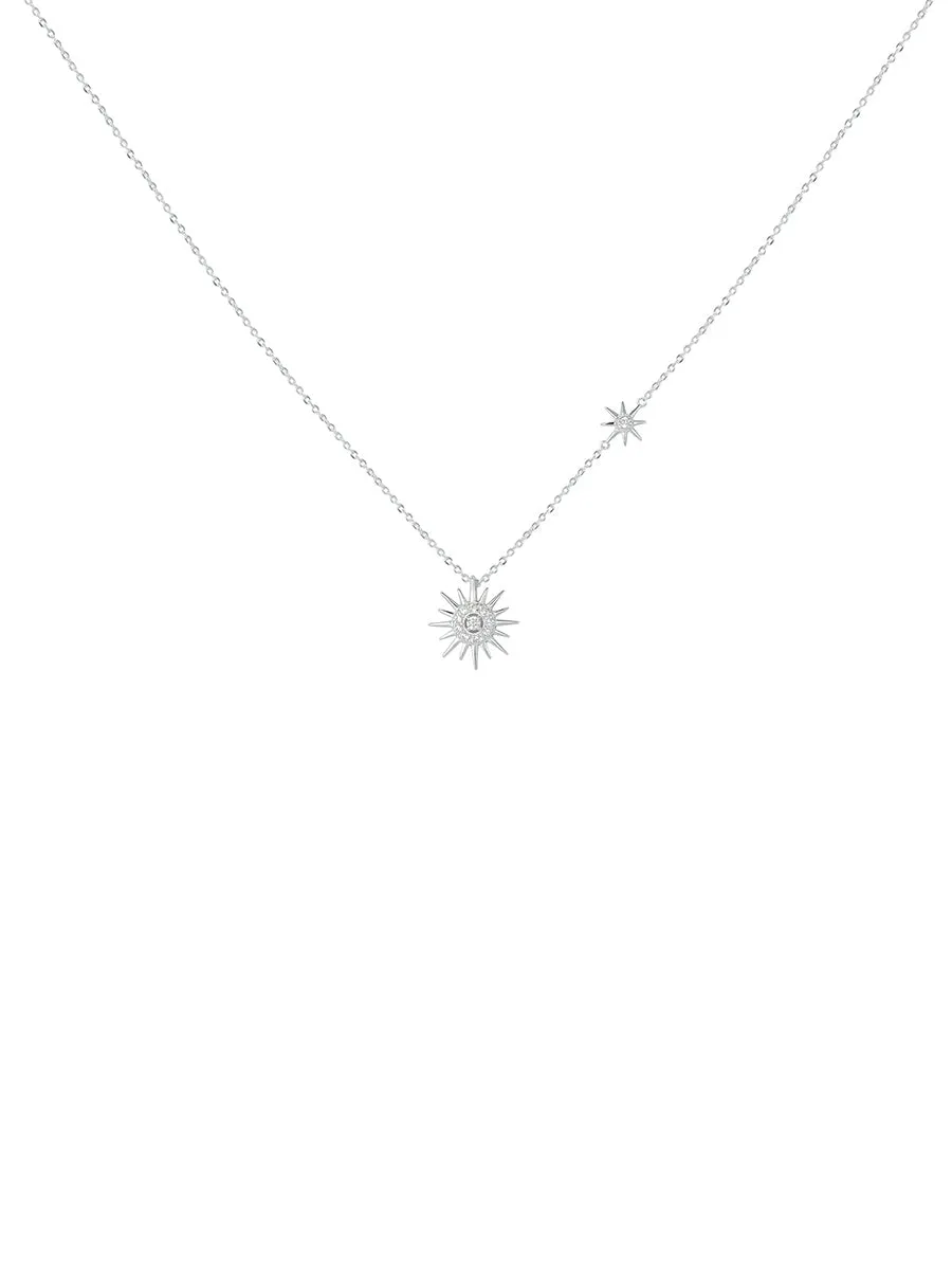 925 Silver Sun Pendant Necklace