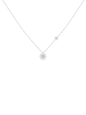 925 Silver Sun Pendant Necklace