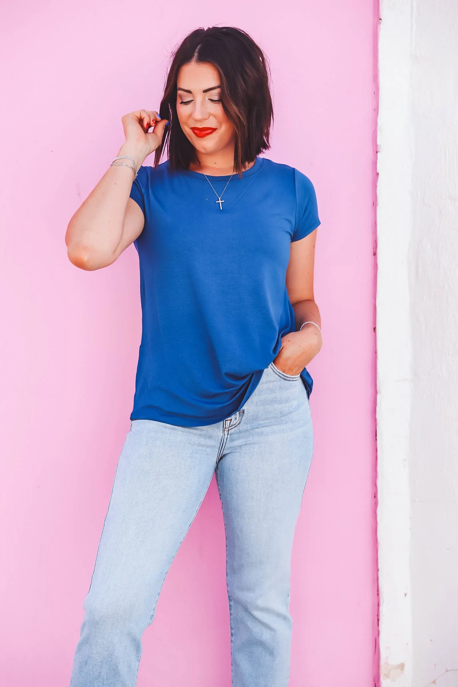 Abbi Basic Tee-Blue