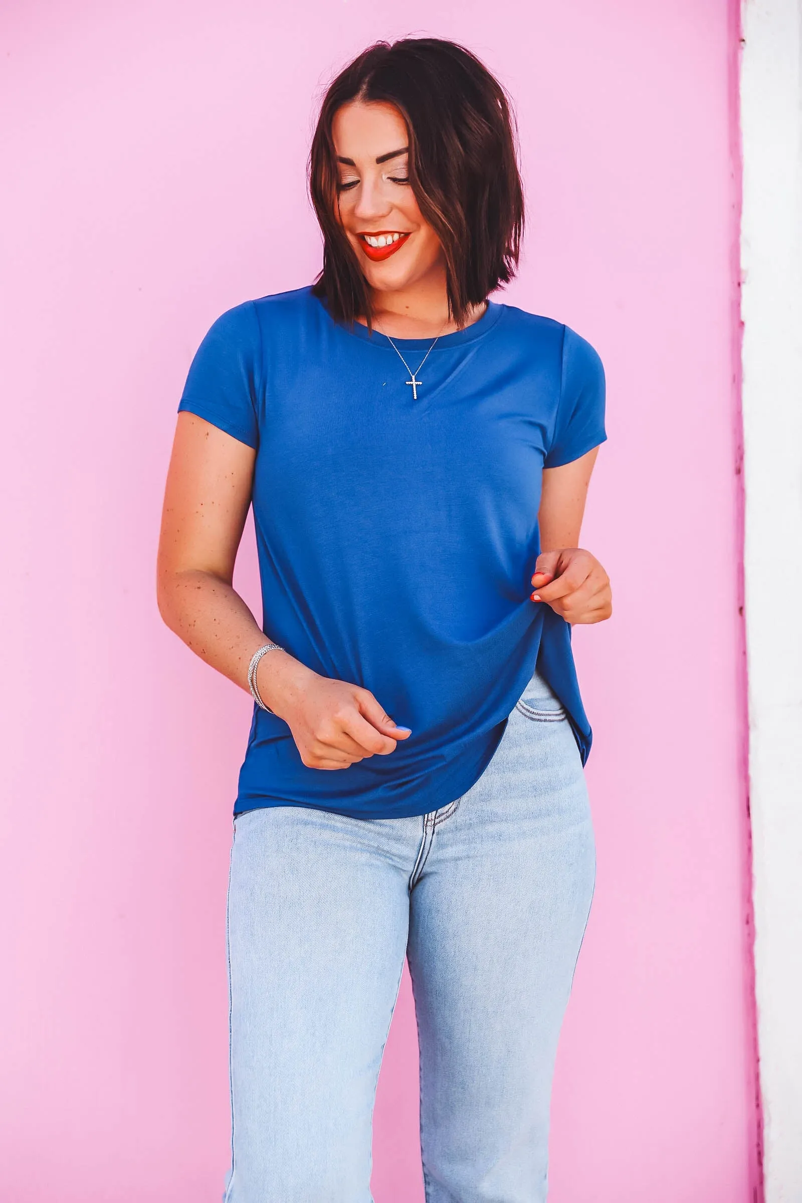 Abbi Basic Tee-Blue