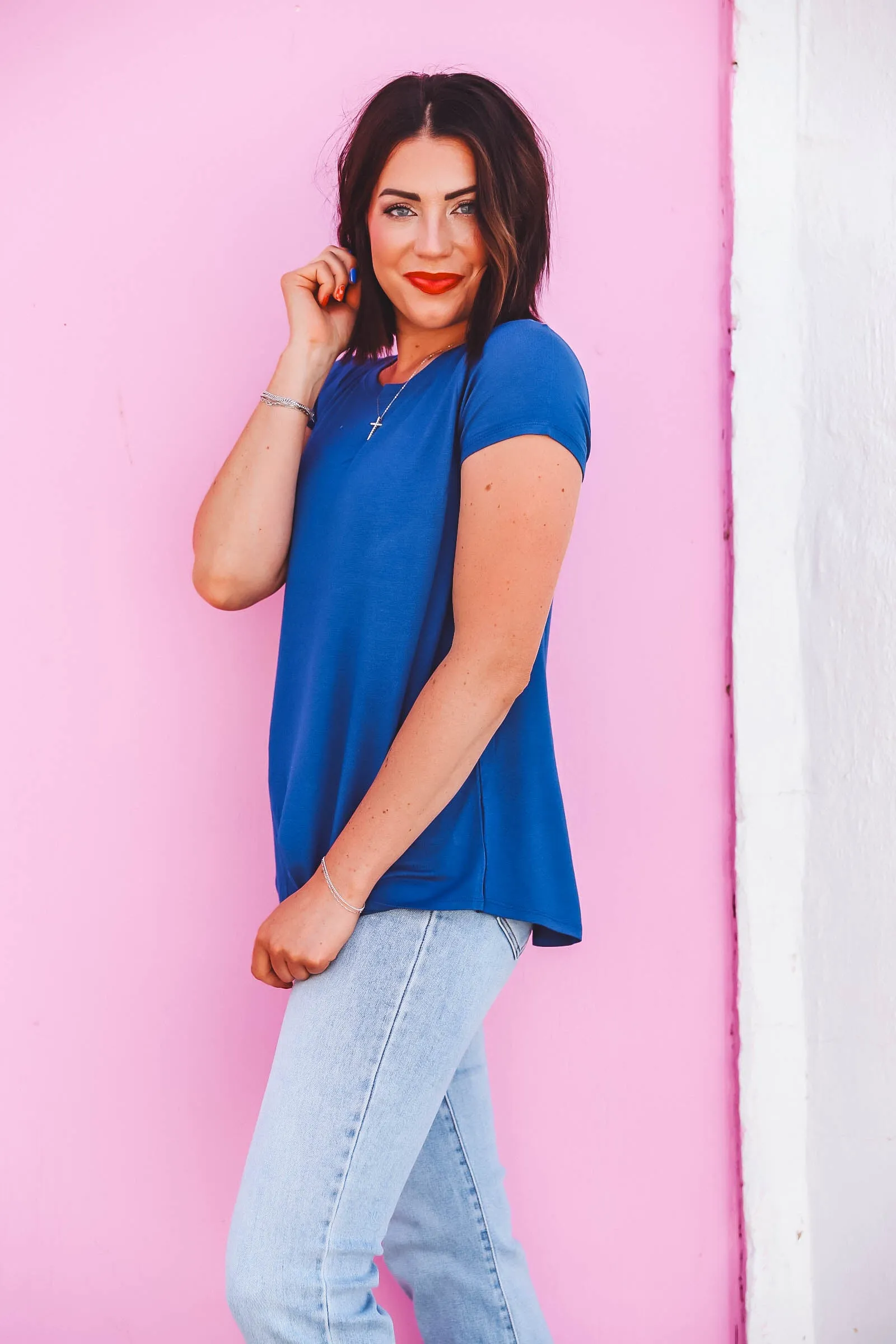 Abbi Basic Tee-Blue