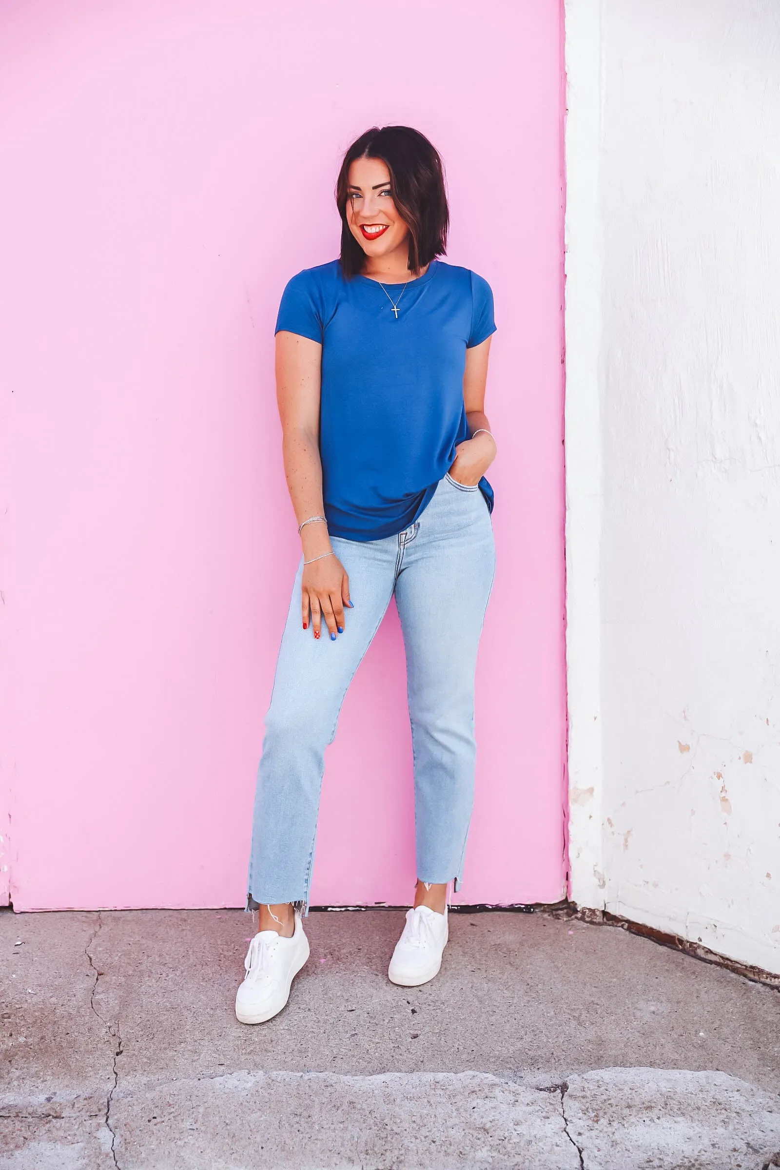 Abbi Basic Tee-Blue