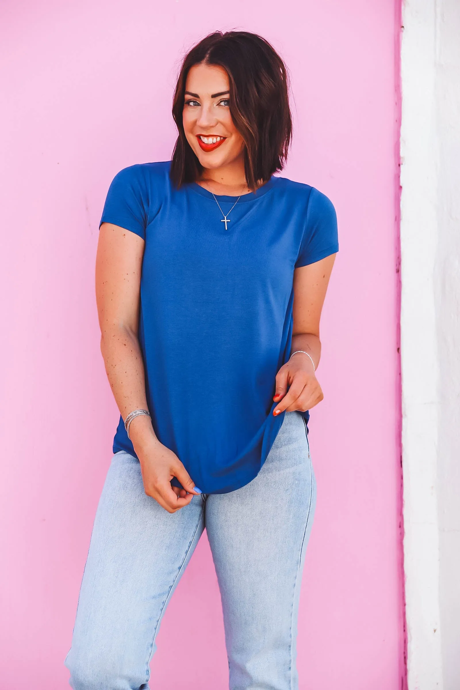 Abbi Basic Tee-Blue