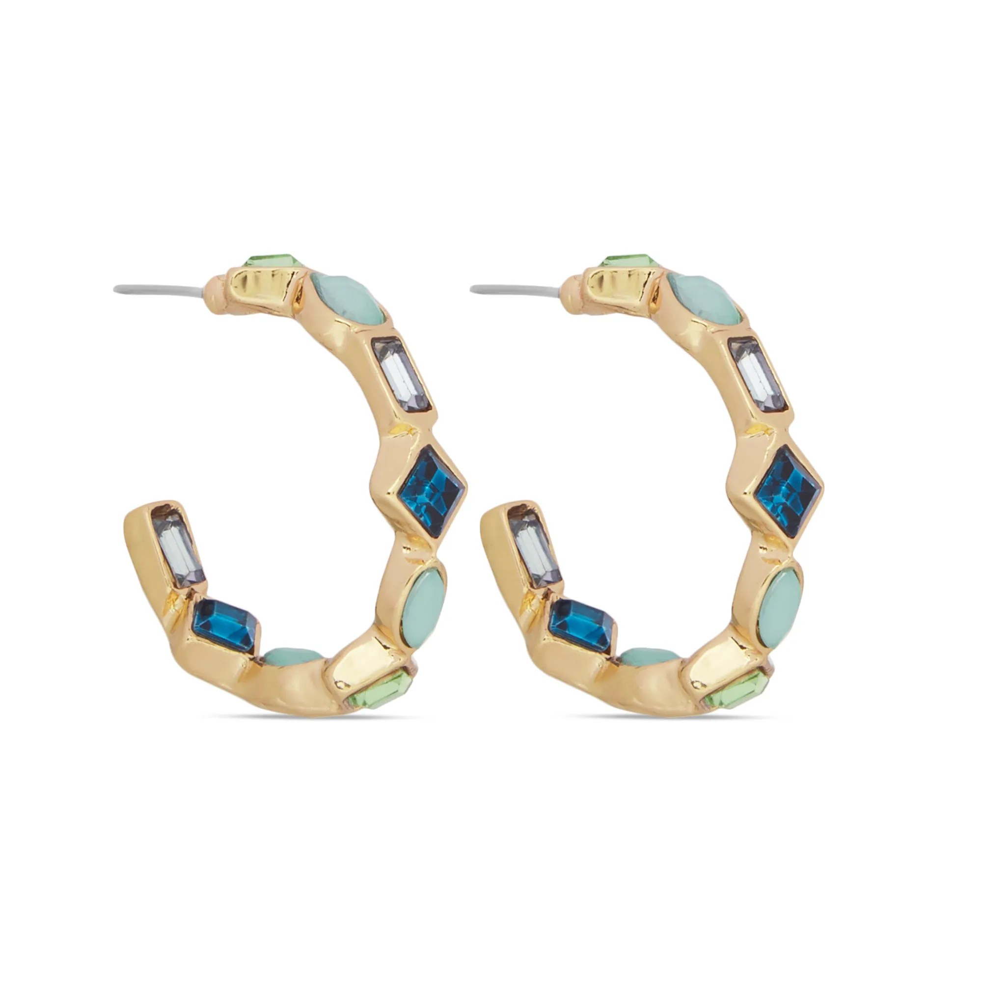 Accessorize London Women's Eclectic Stone Hoop