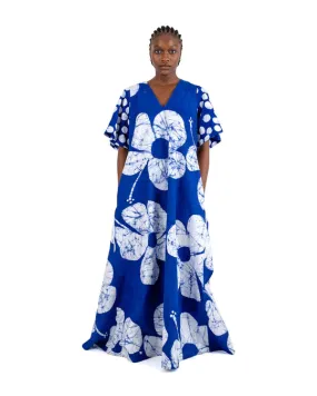 Adebisi Breezy Hibiscus Floral Maxi Dress