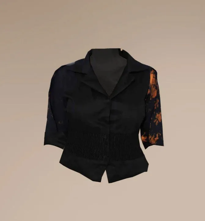 AGA CULTURE Adesua Black Smoked Shirt