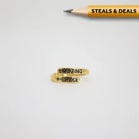 Amazing Grace Gold Plated Brass Ring - 5