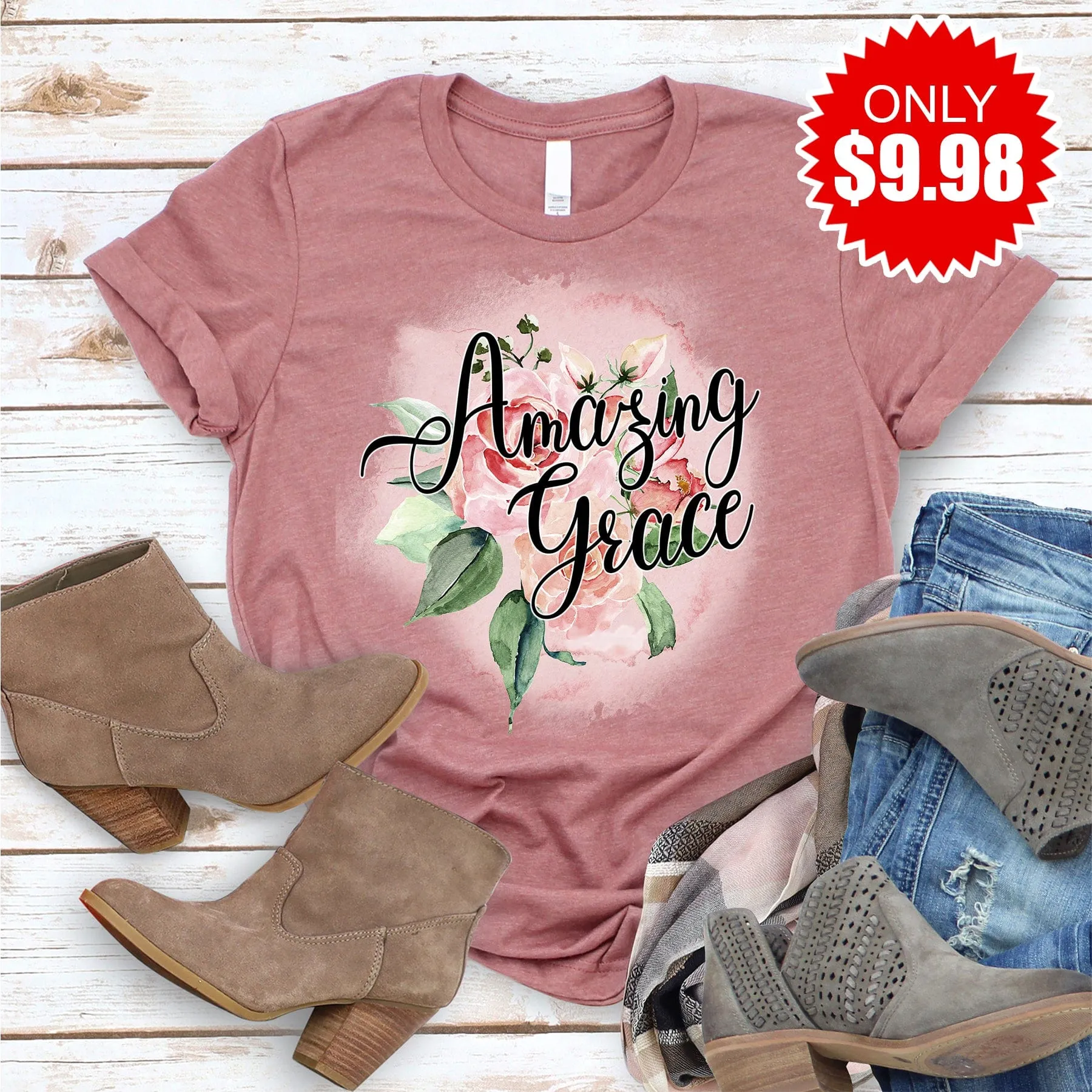 Amazing Grace Rose Tee - 9