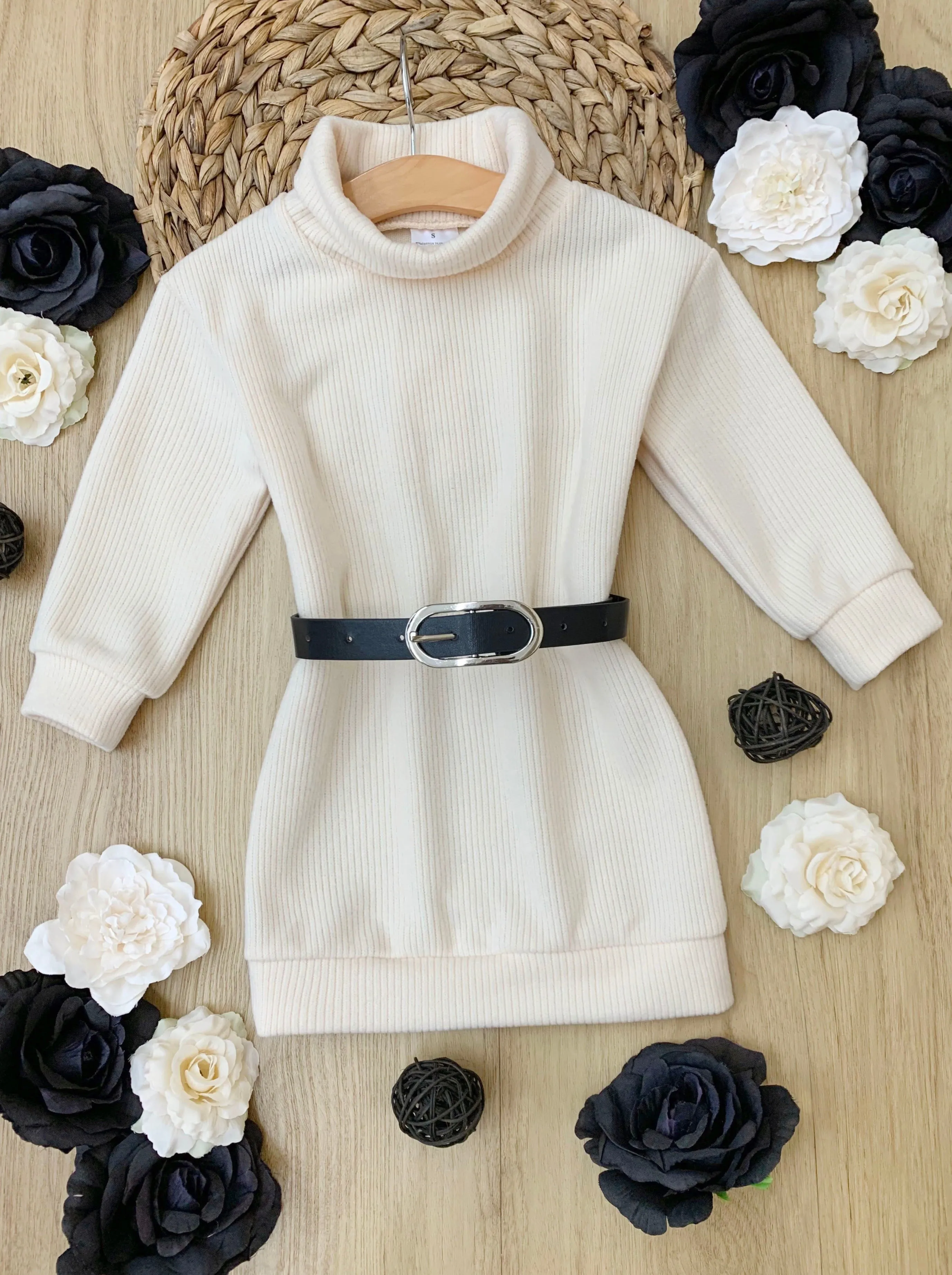 Apple Picking Mock Neck Sweater Dress