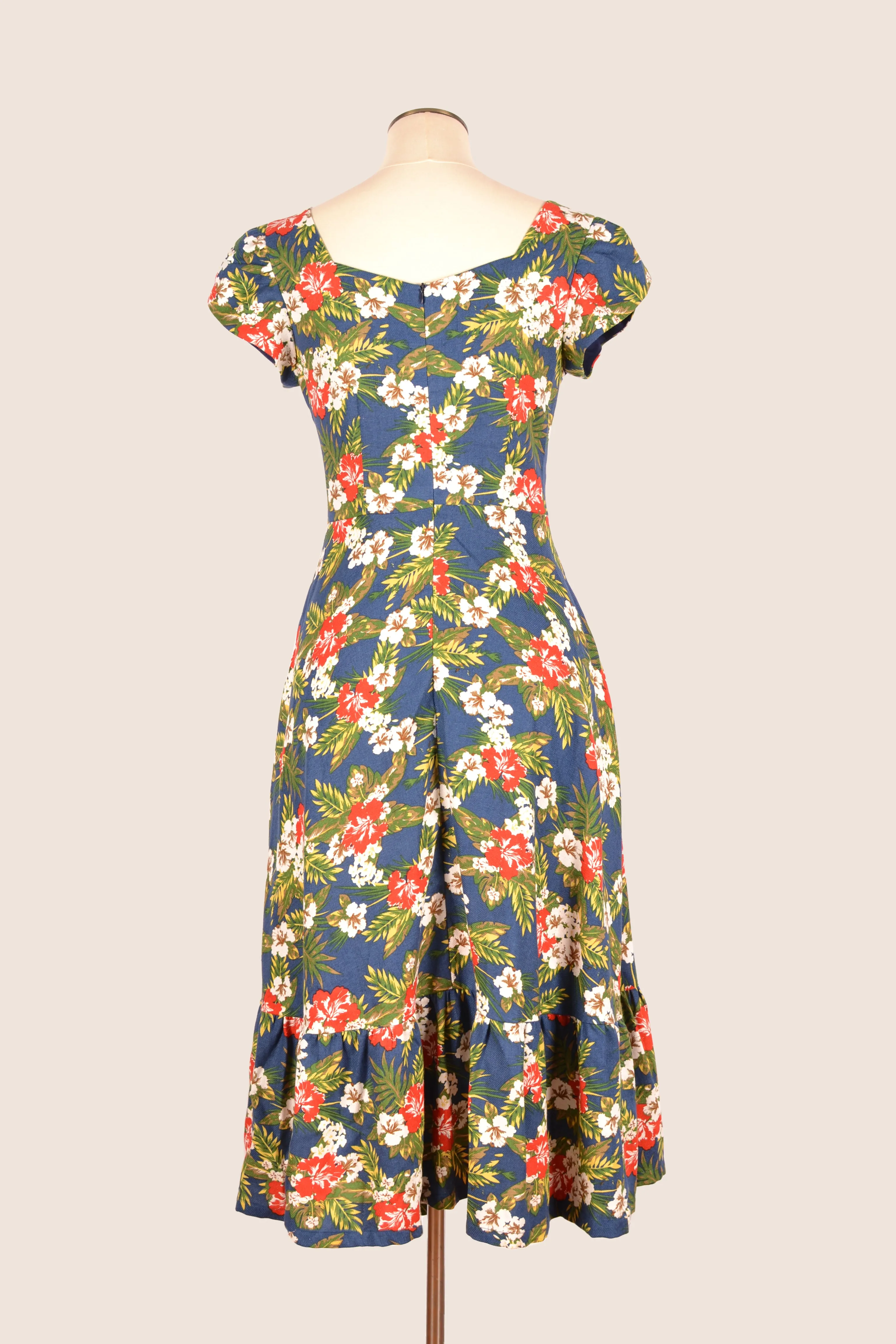 Astrid Navy Hibiscus Dress