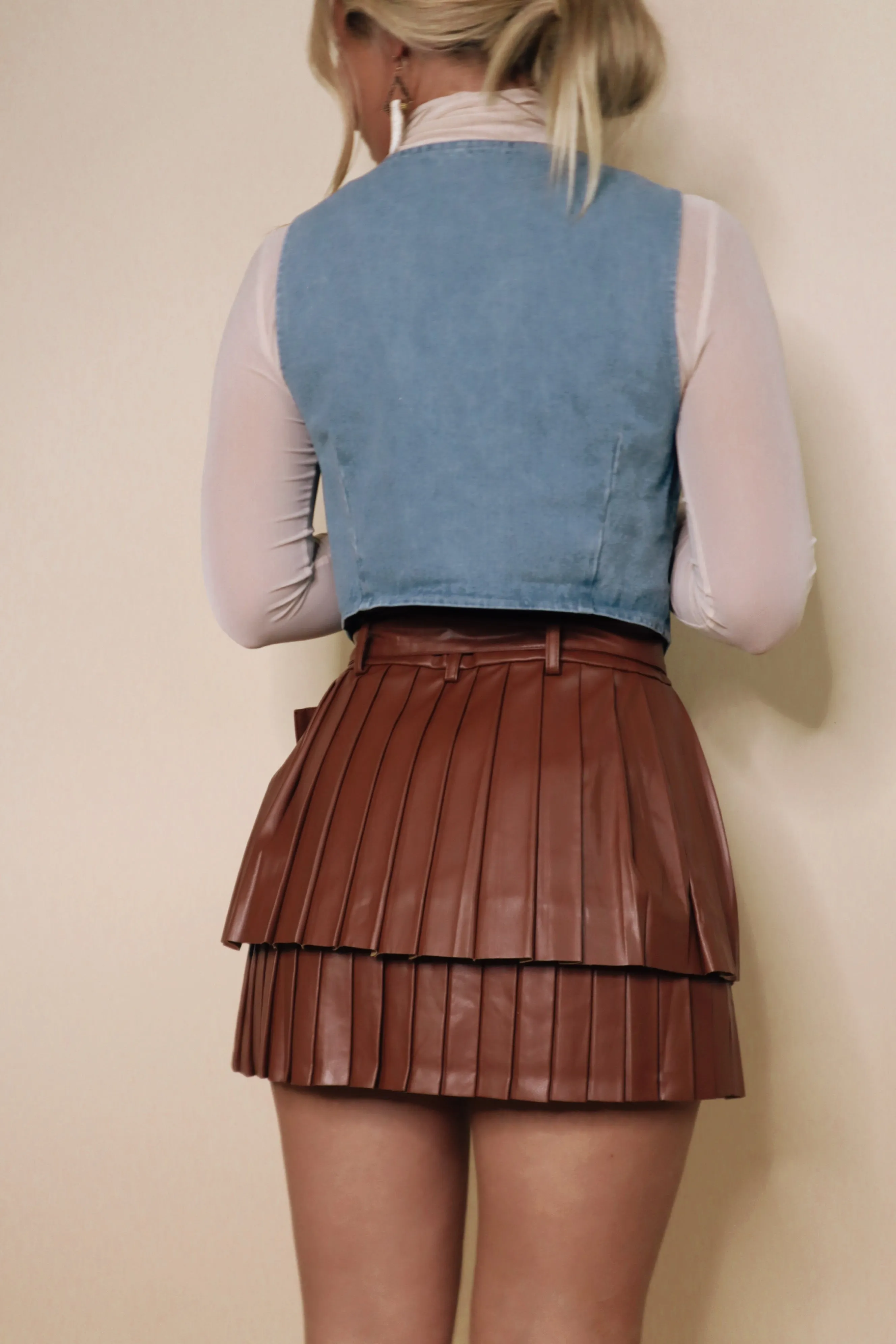 Autumn Leather Mini Skirt