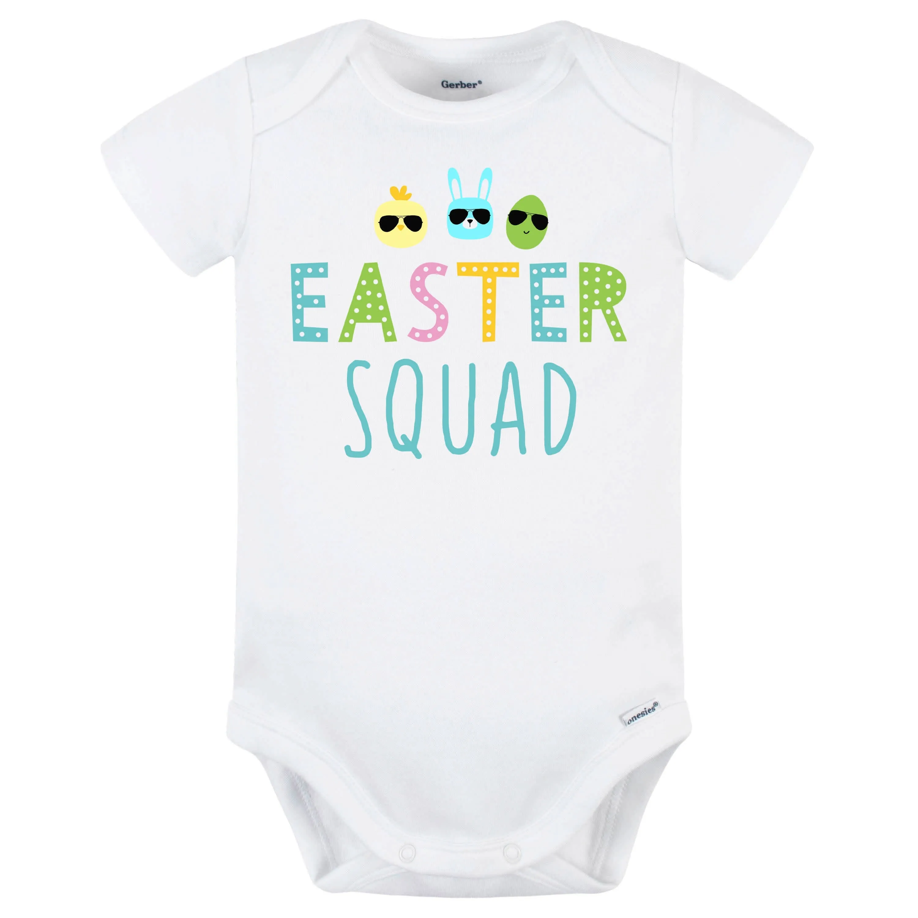 Baby Neutral Easter Squad Short Sleeve Onesies Bodysuit