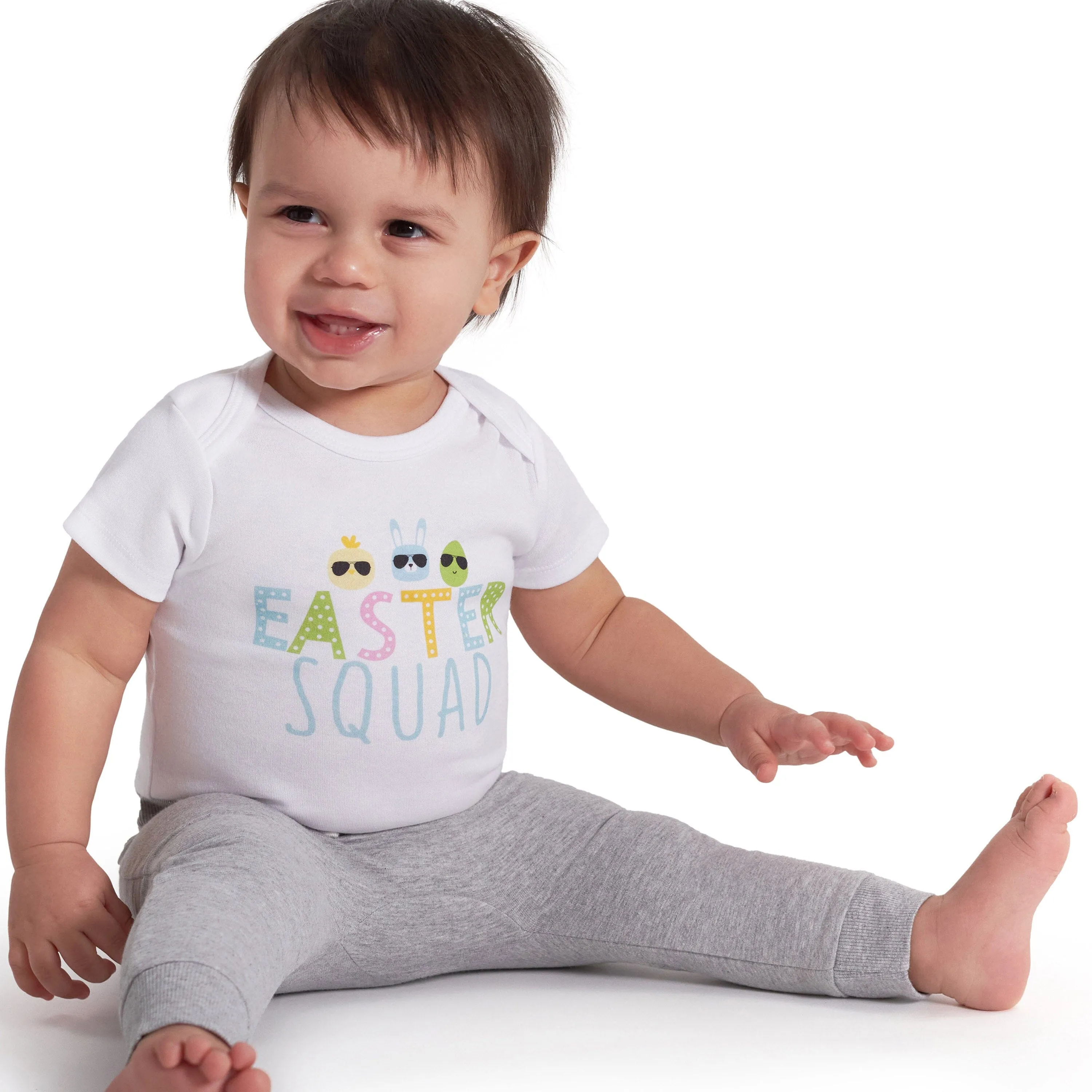 Baby Neutral Easter Squad Short Sleeve Onesies Bodysuit