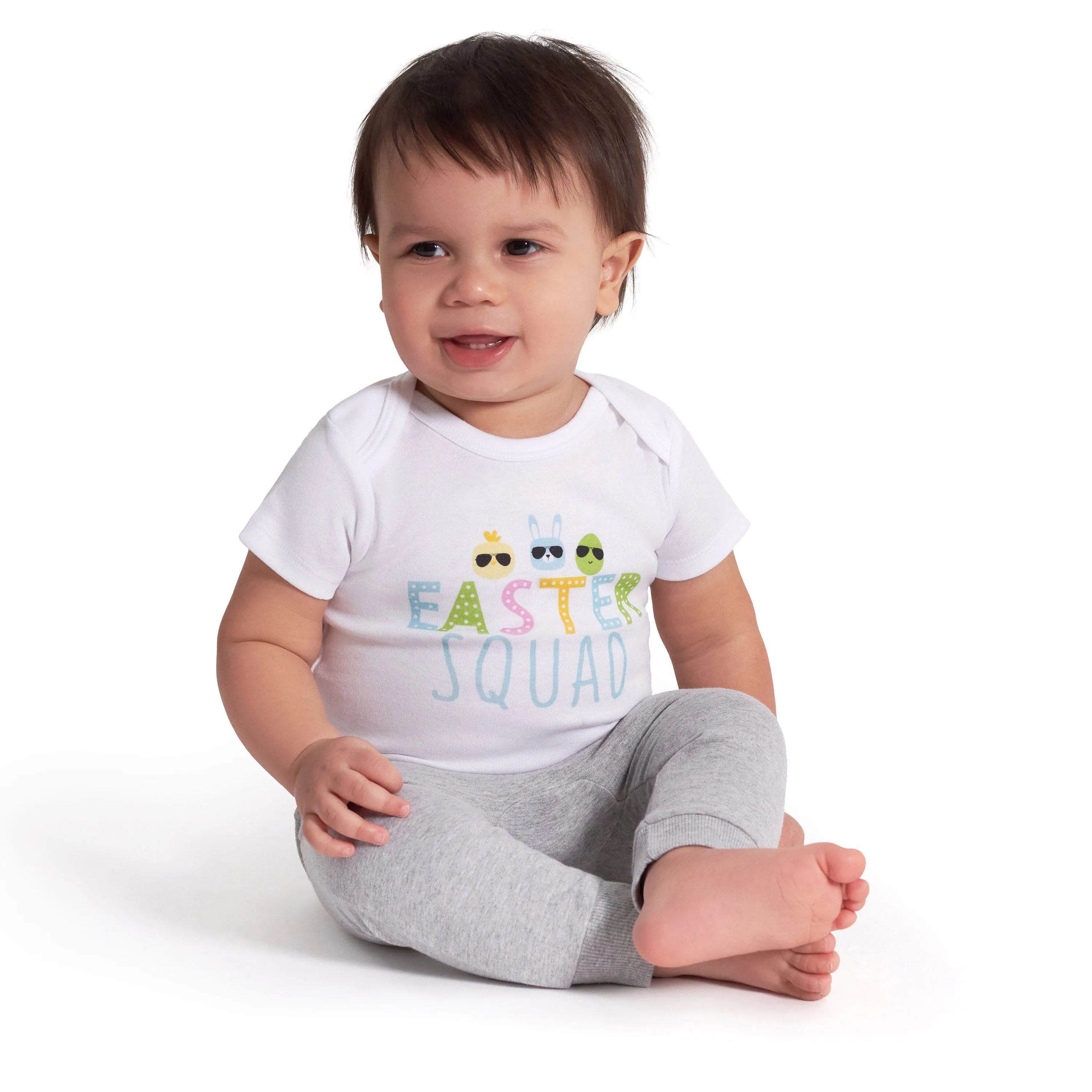 Baby Neutral Easter Squad Short Sleeve Onesies Bodysuit