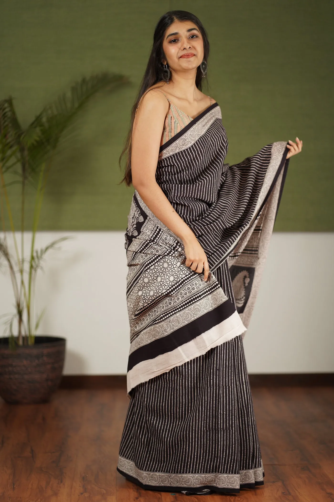 Bagh Hand Block Printed Cotton Saree