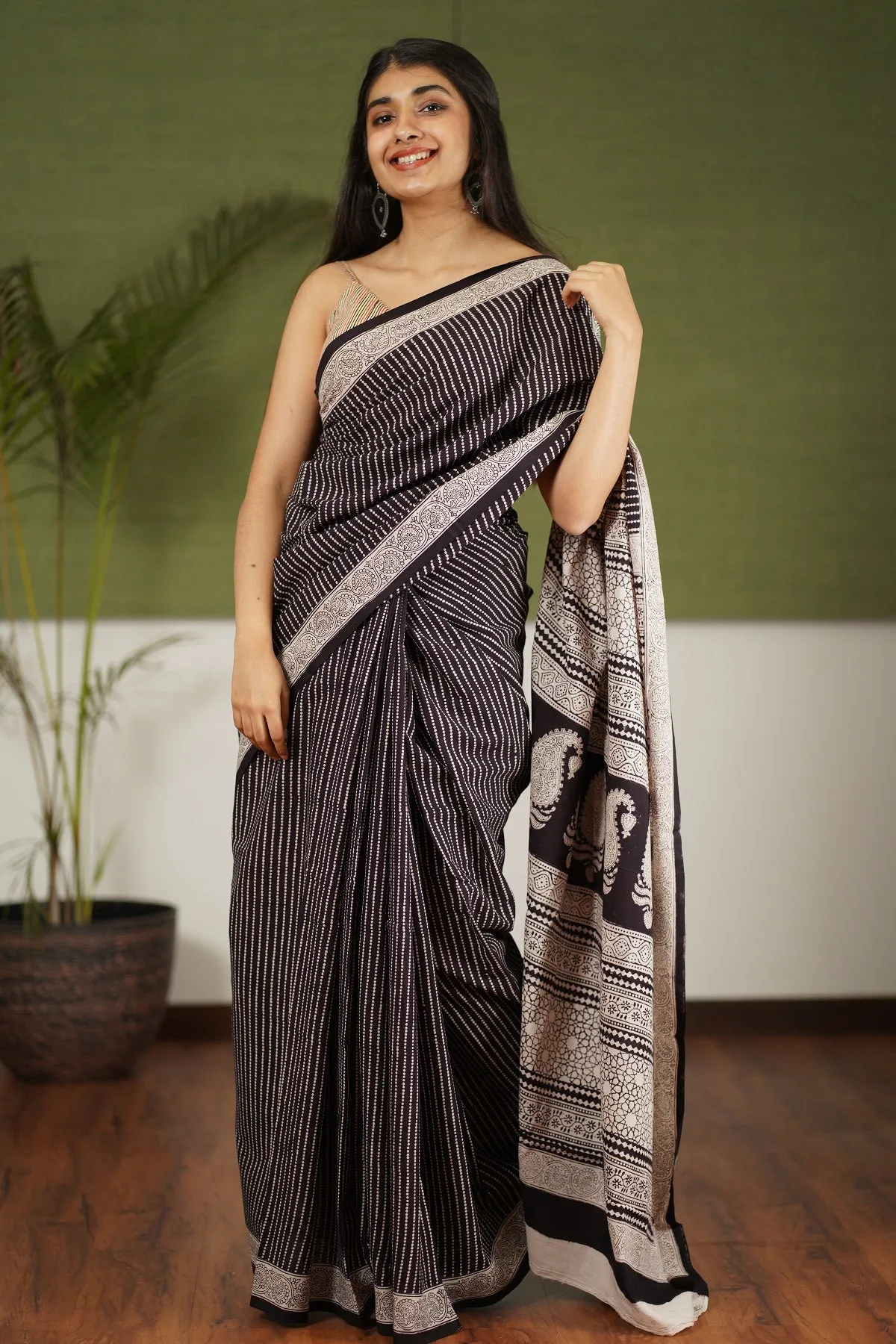 Bagh Hand Block Printed Cotton Saree