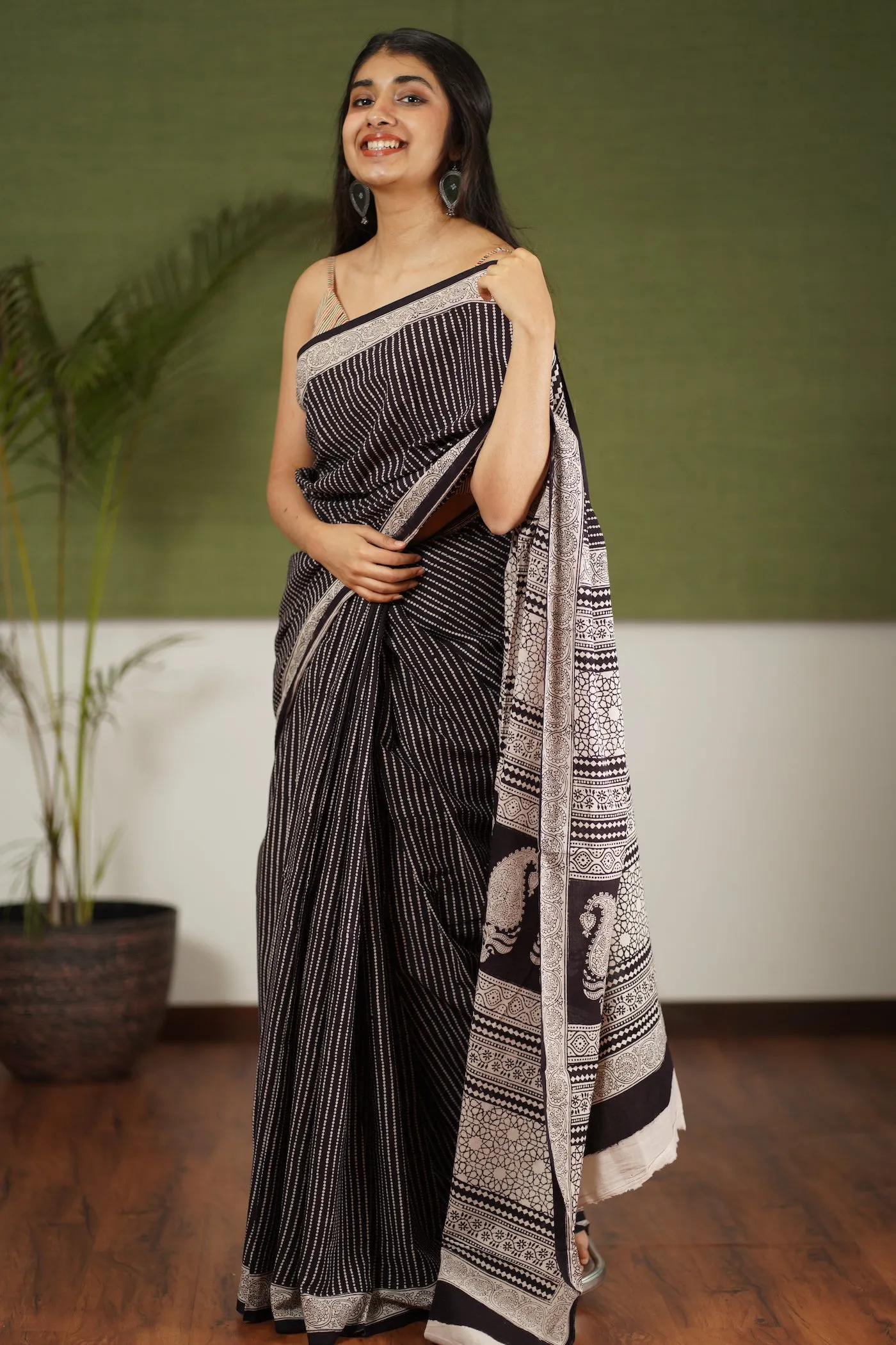 Bagh Hand Block Printed Cotton Saree