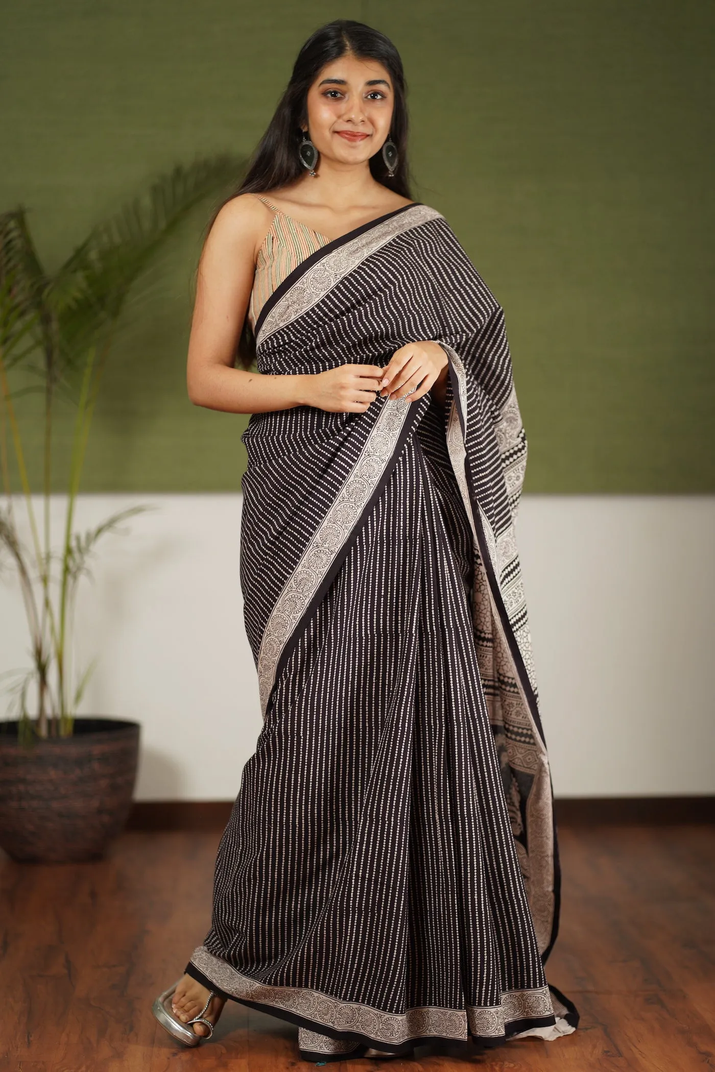 Bagh Hand Block Printed Cotton Saree