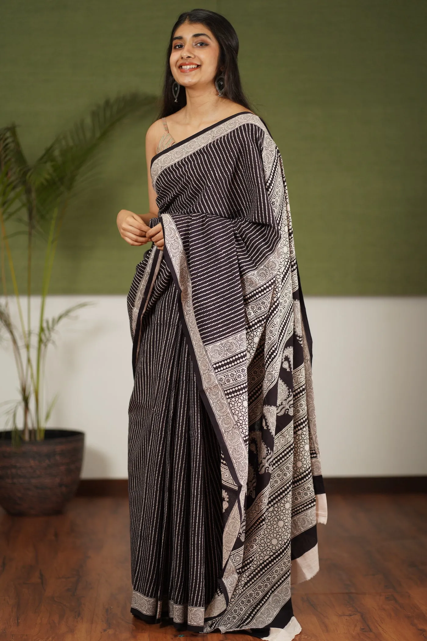 Bagh Hand Block Printed Cotton Saree