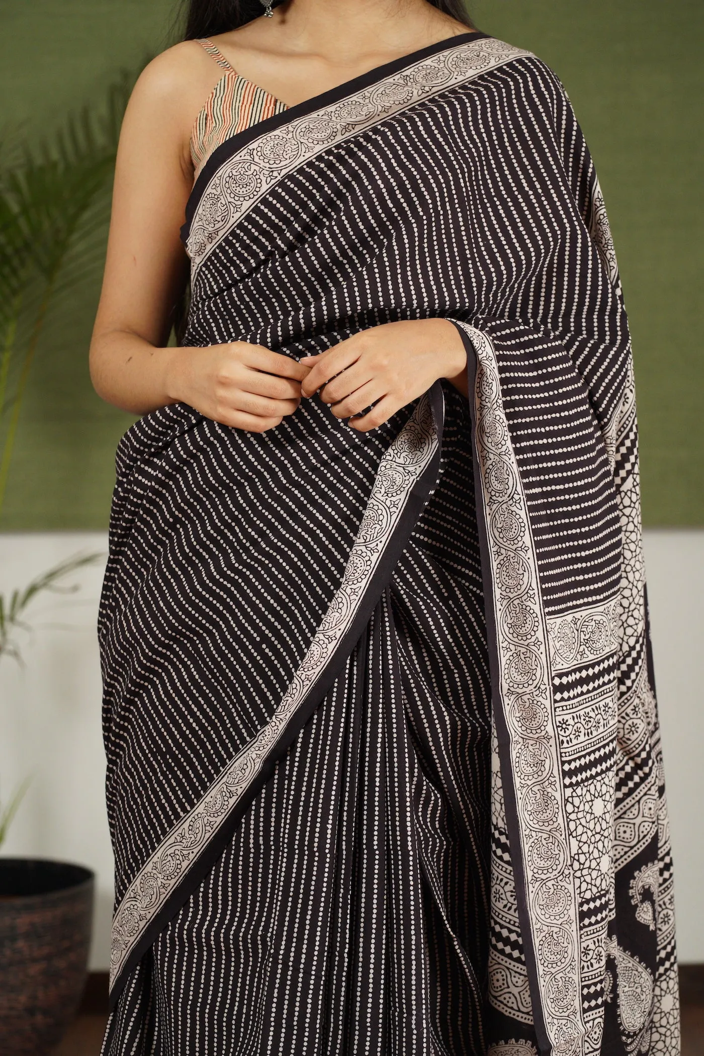 Bagh Hand Block Printed Cotton Saree