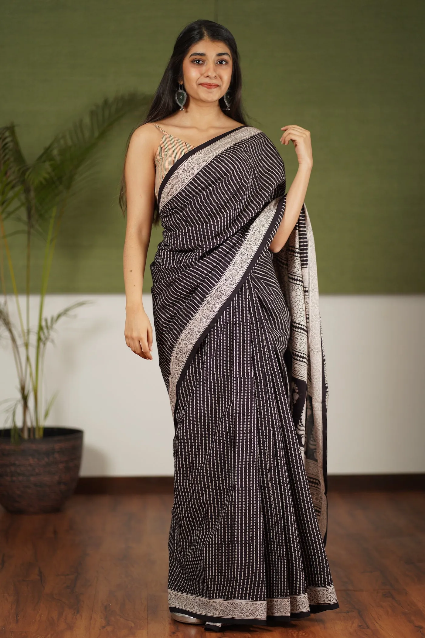 Bagh Hand Block Printed Cotton Saree