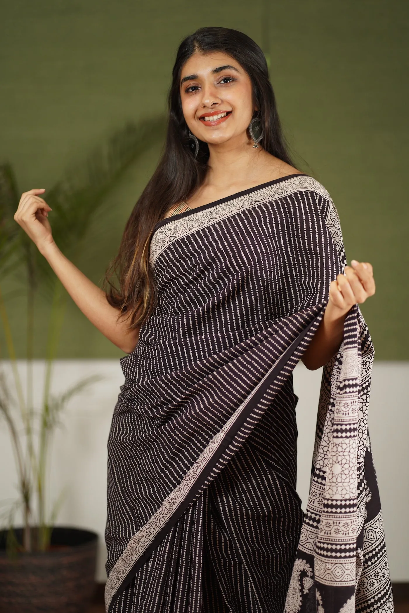 Bagh Hand Block Printed Cotton Saree