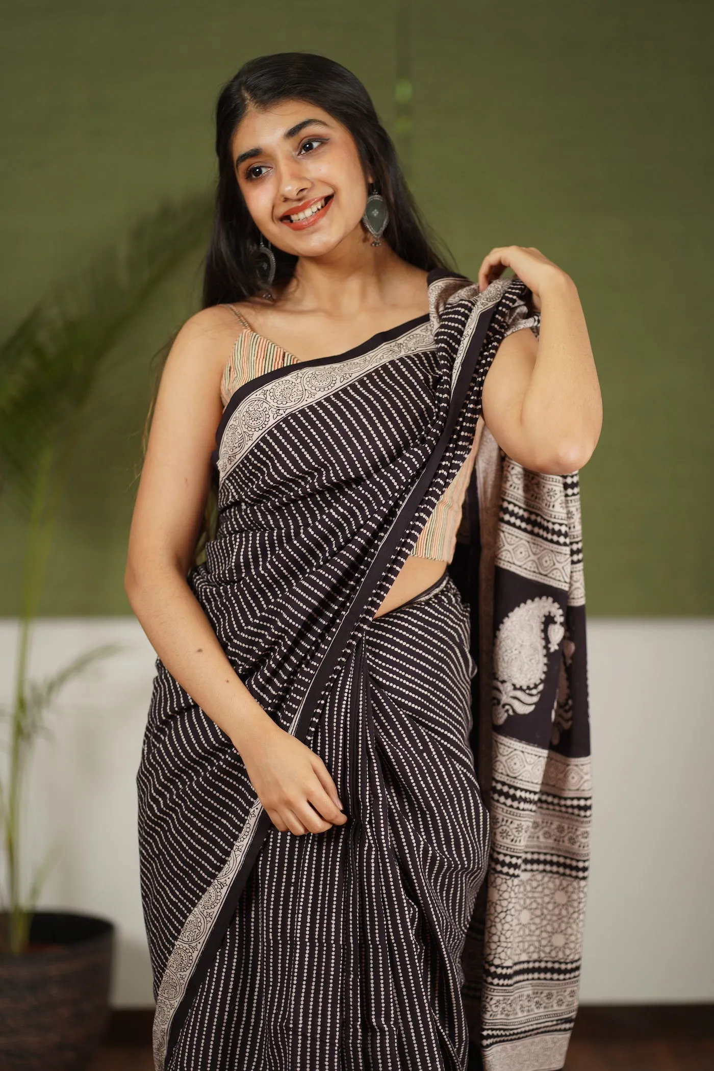 Bagh Hand Block Printed Cotton Saree