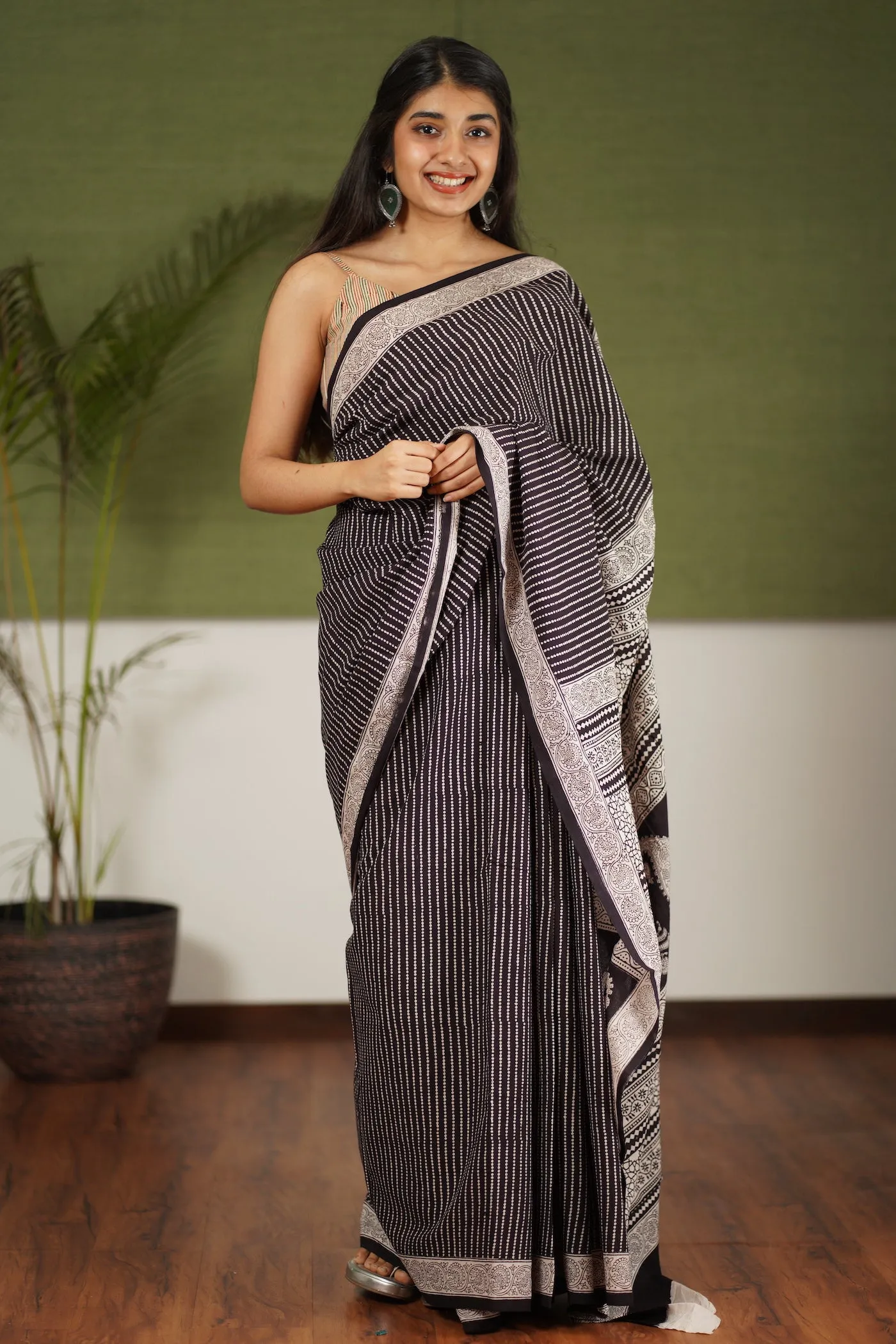 Bagh Hand Block Printed Cotton Saree