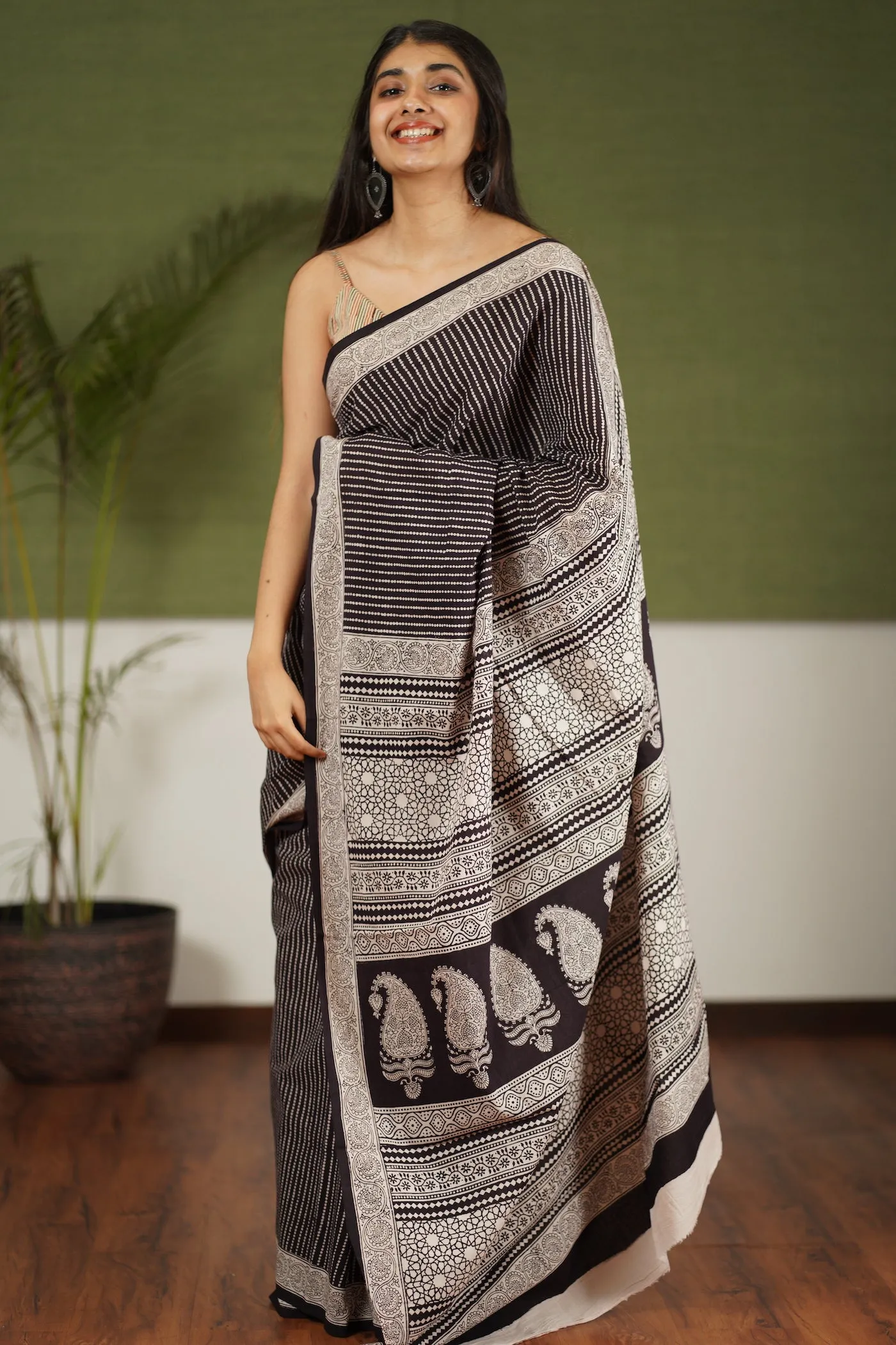 Bagh Hand Block Printed Cotton Saree