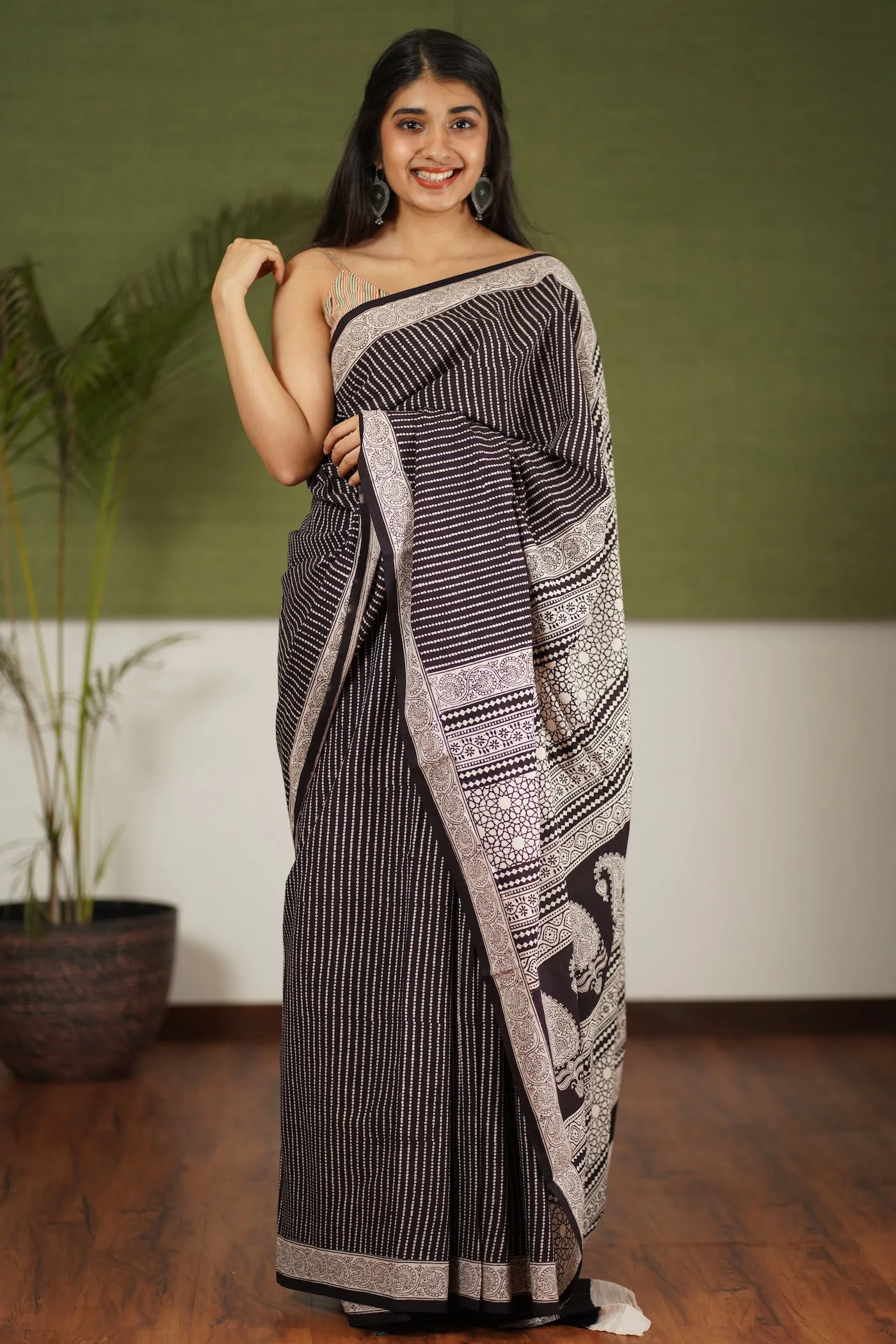 Bagh Hand Block Printed Cotton Saree