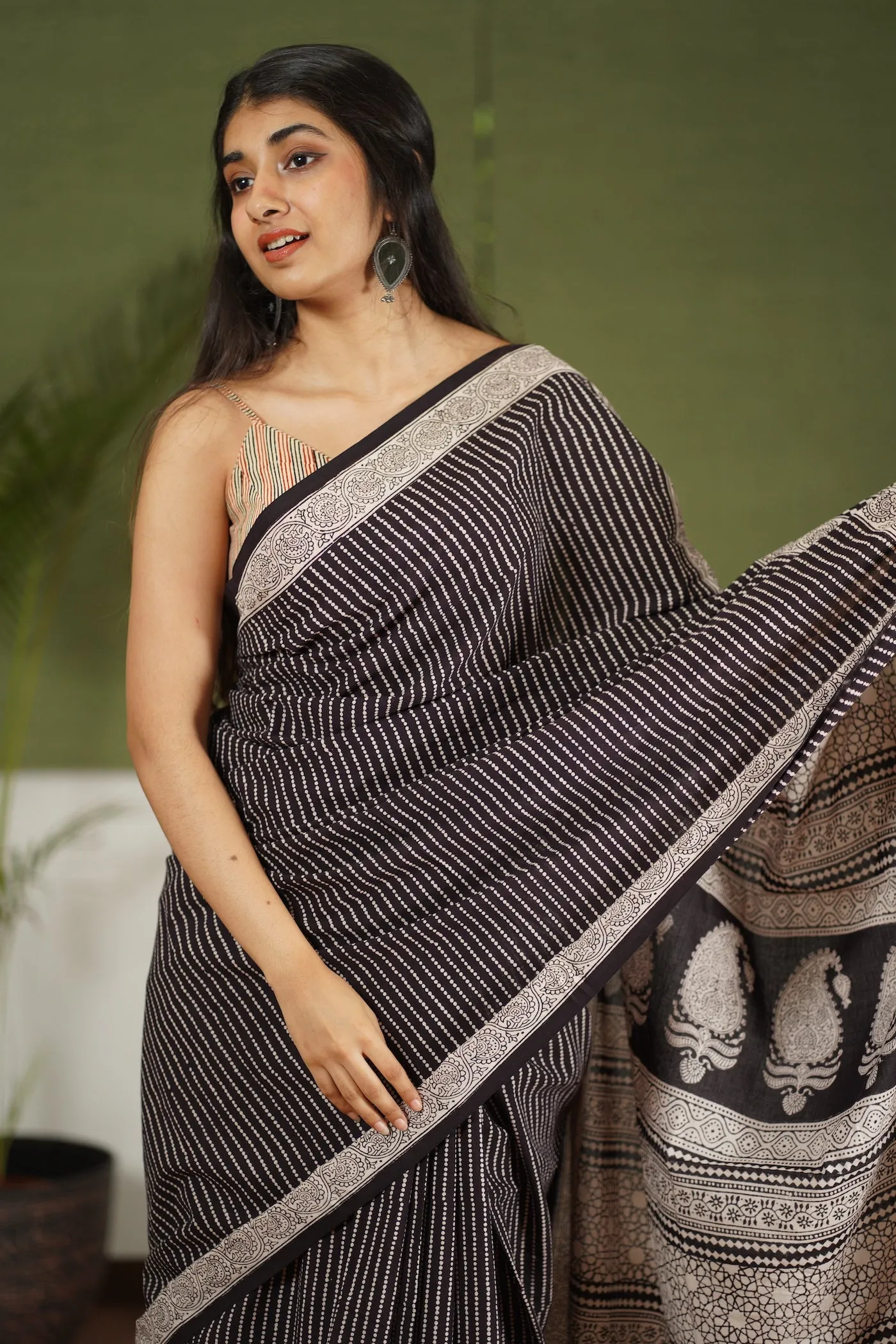 Bagh Hand Block Printed Cotton Saree