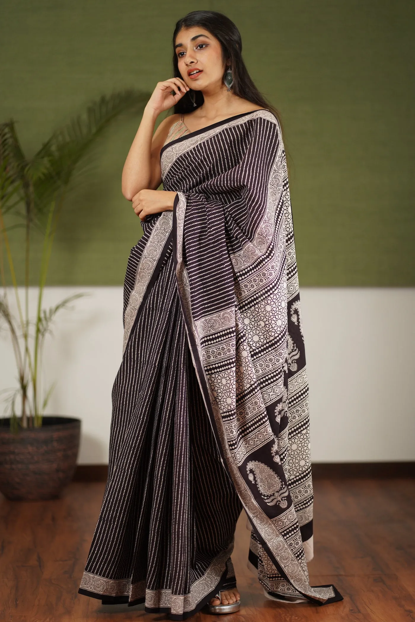 Bagh Hand Block Printed Cotton Saree