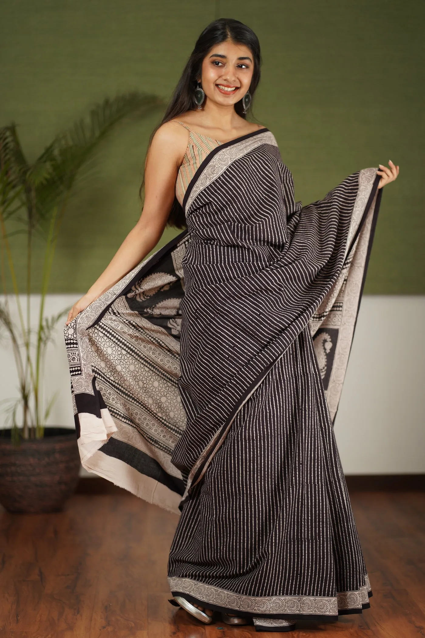 Bagh Hand Block Printed Cotton Saree