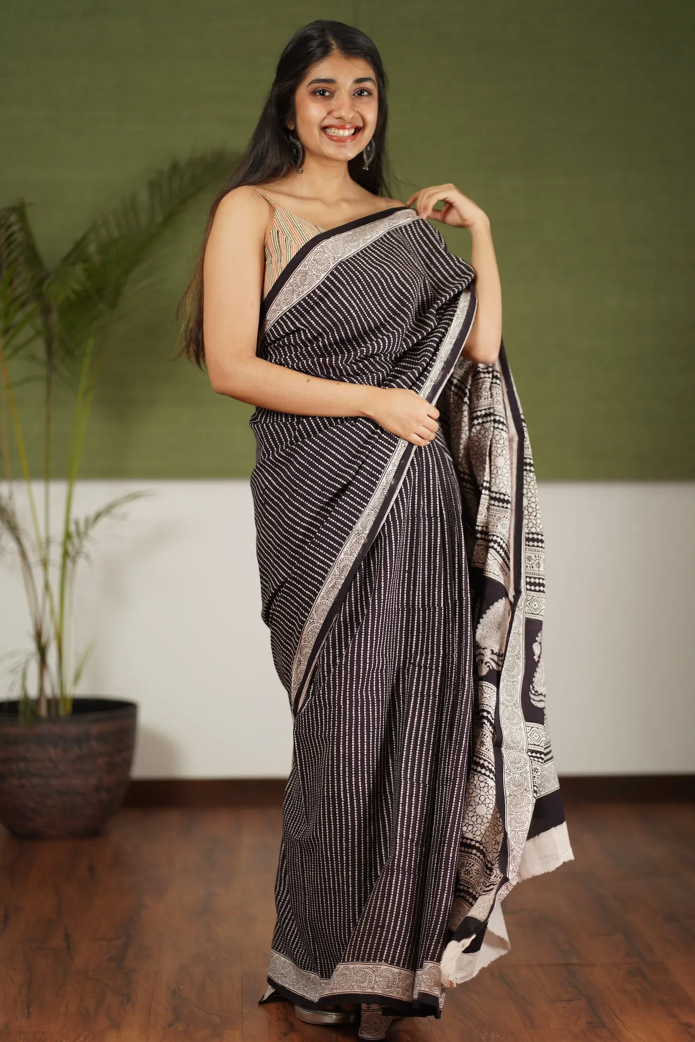 Bagh Hand Block Printed Cotton Saree