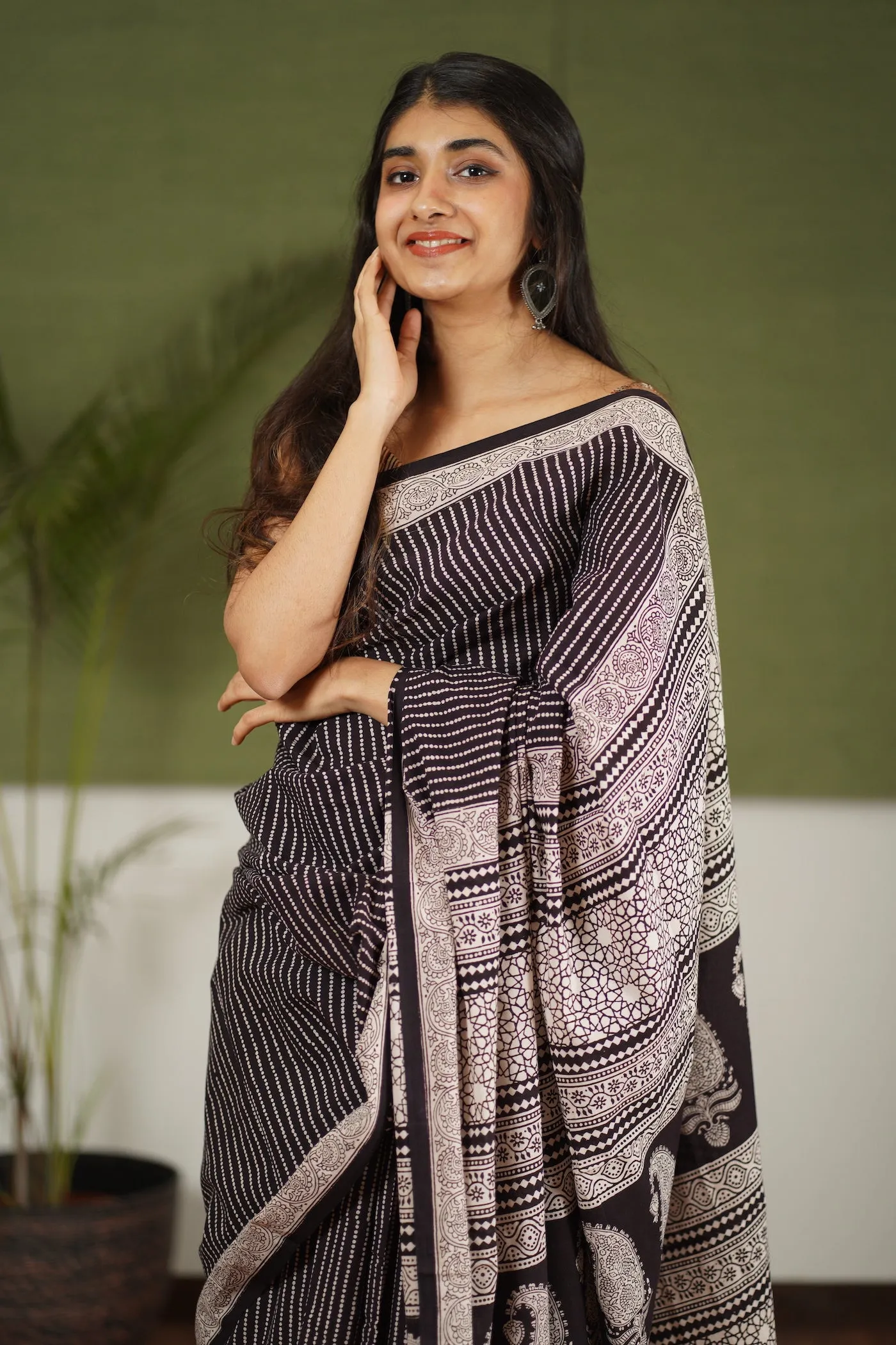 Bagh Hand Block Printed Cotton Saree