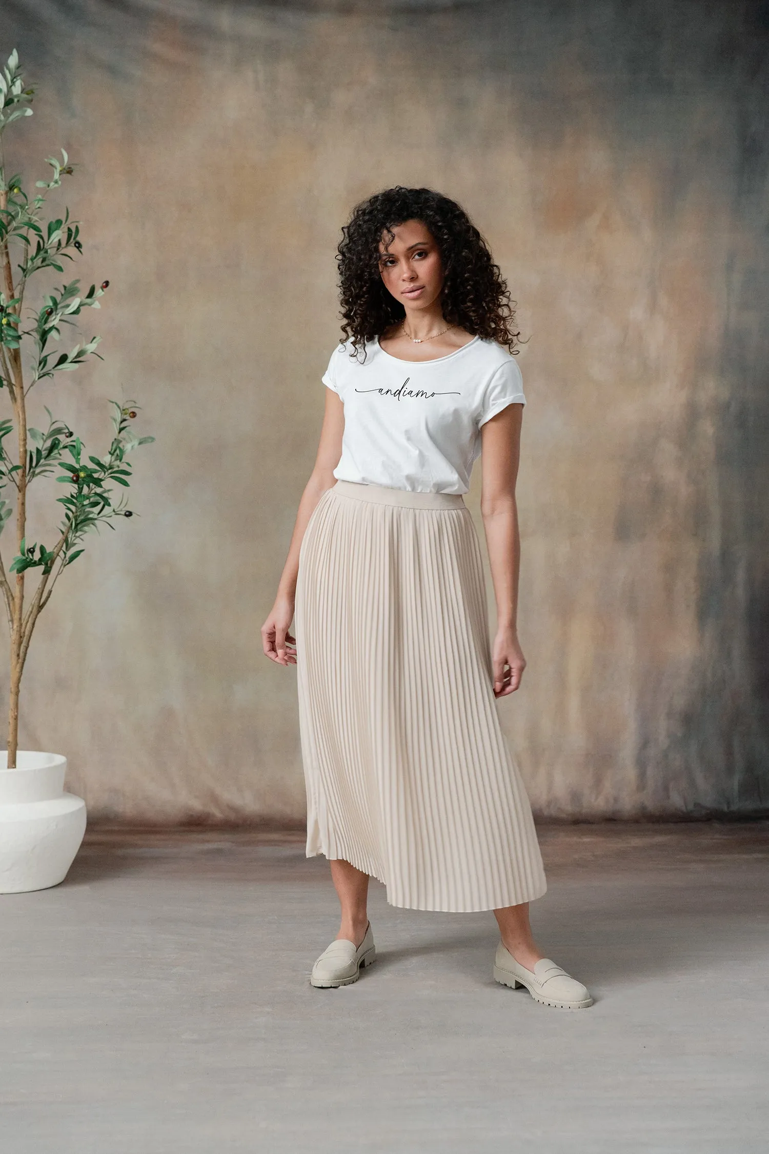 Beatrice Pleated Midi Skirt