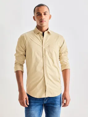 Beige Solid Shirt