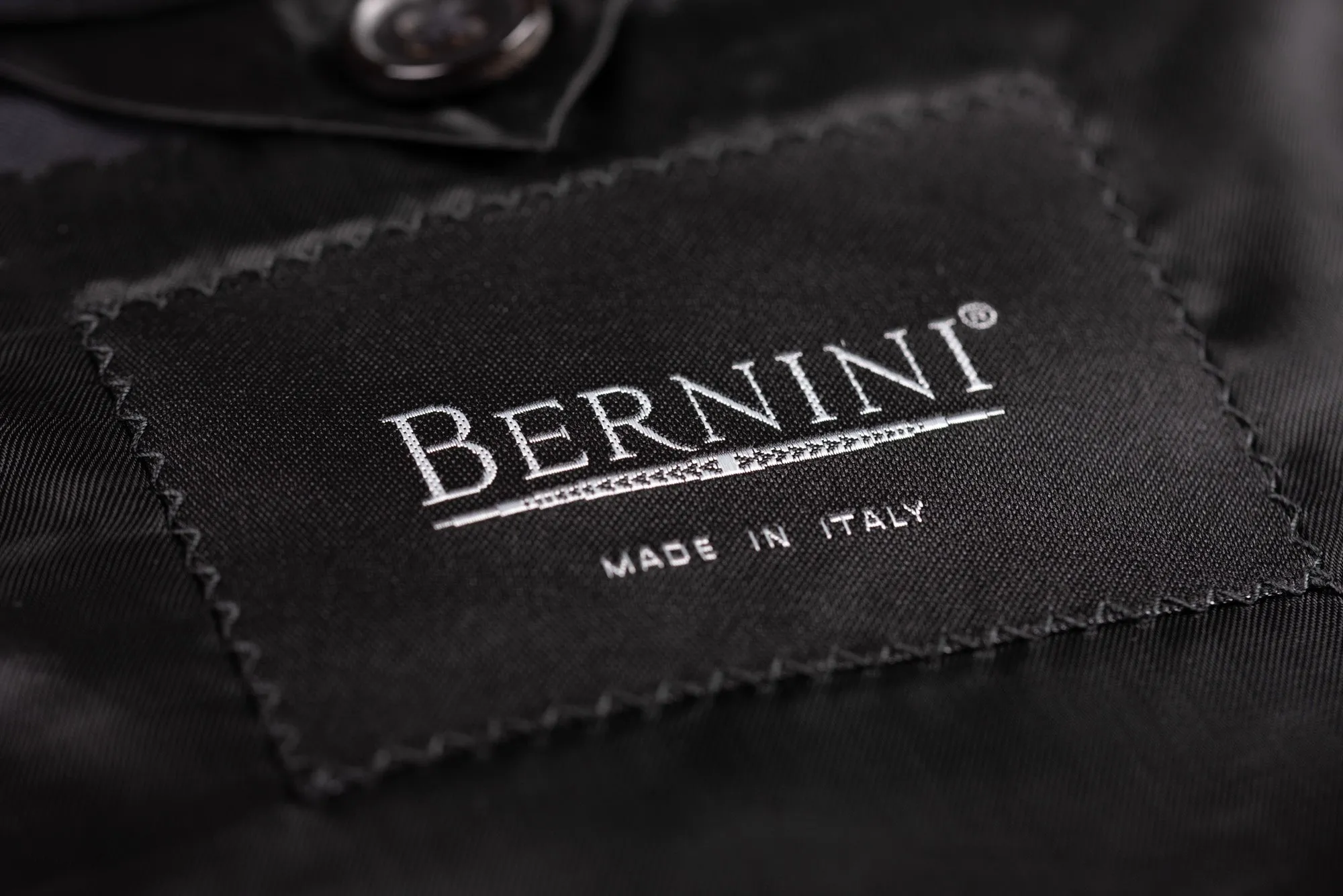 BERNINI Handmade Black Herringbone Wool Super 120's Suit EU 56 NEW US 46 Long