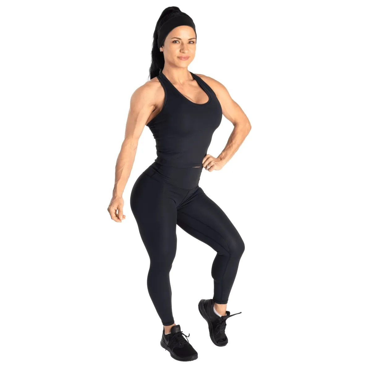 Better Bodies Core Crop T-Back - Black Melange