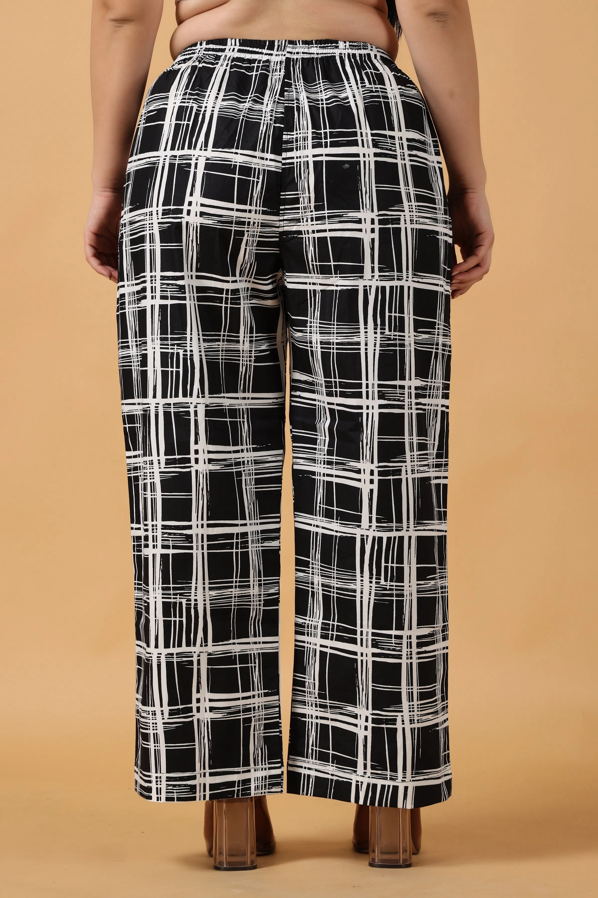 Black Checked Cotton Pajama