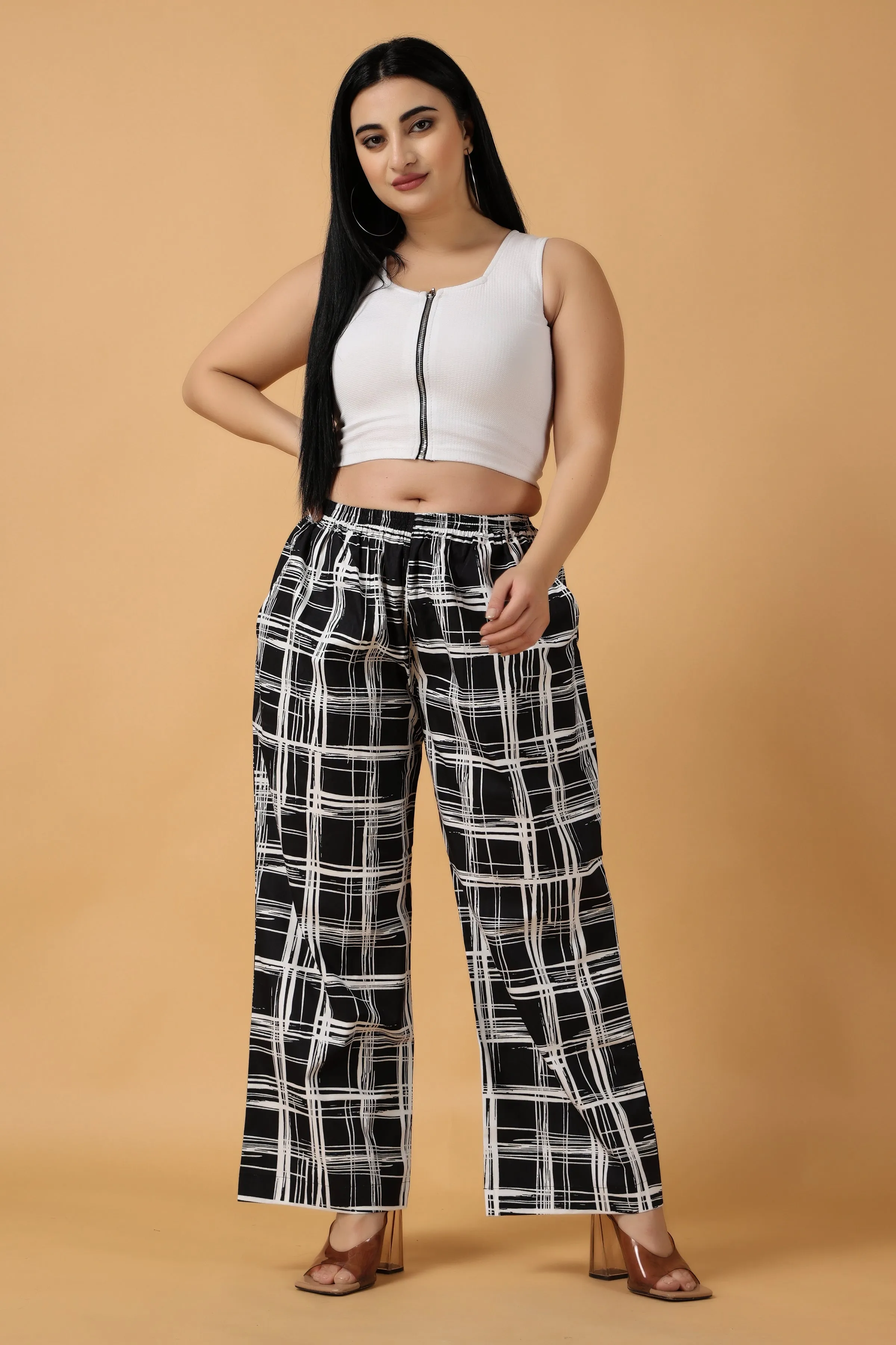 Black Checked Cotton Pajama