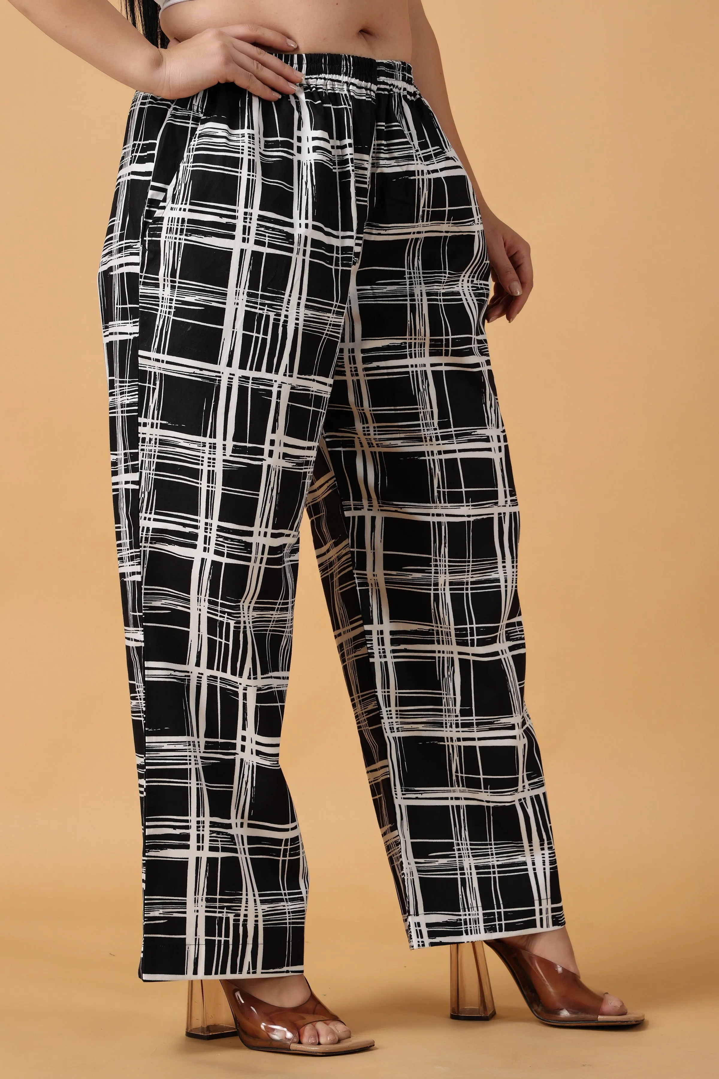 Black Checked Cotton Pajama