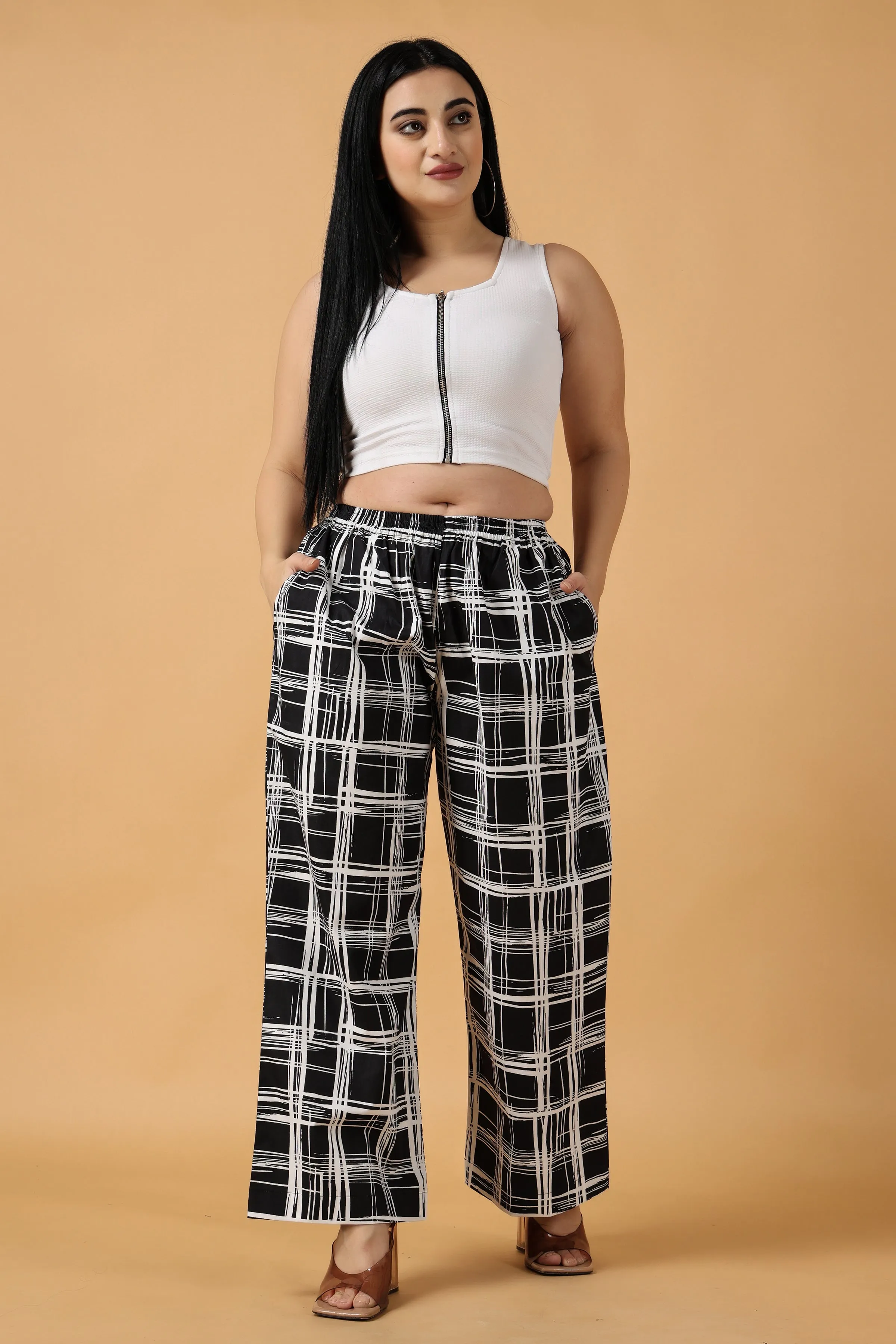 Black Checked Cotton Pajama