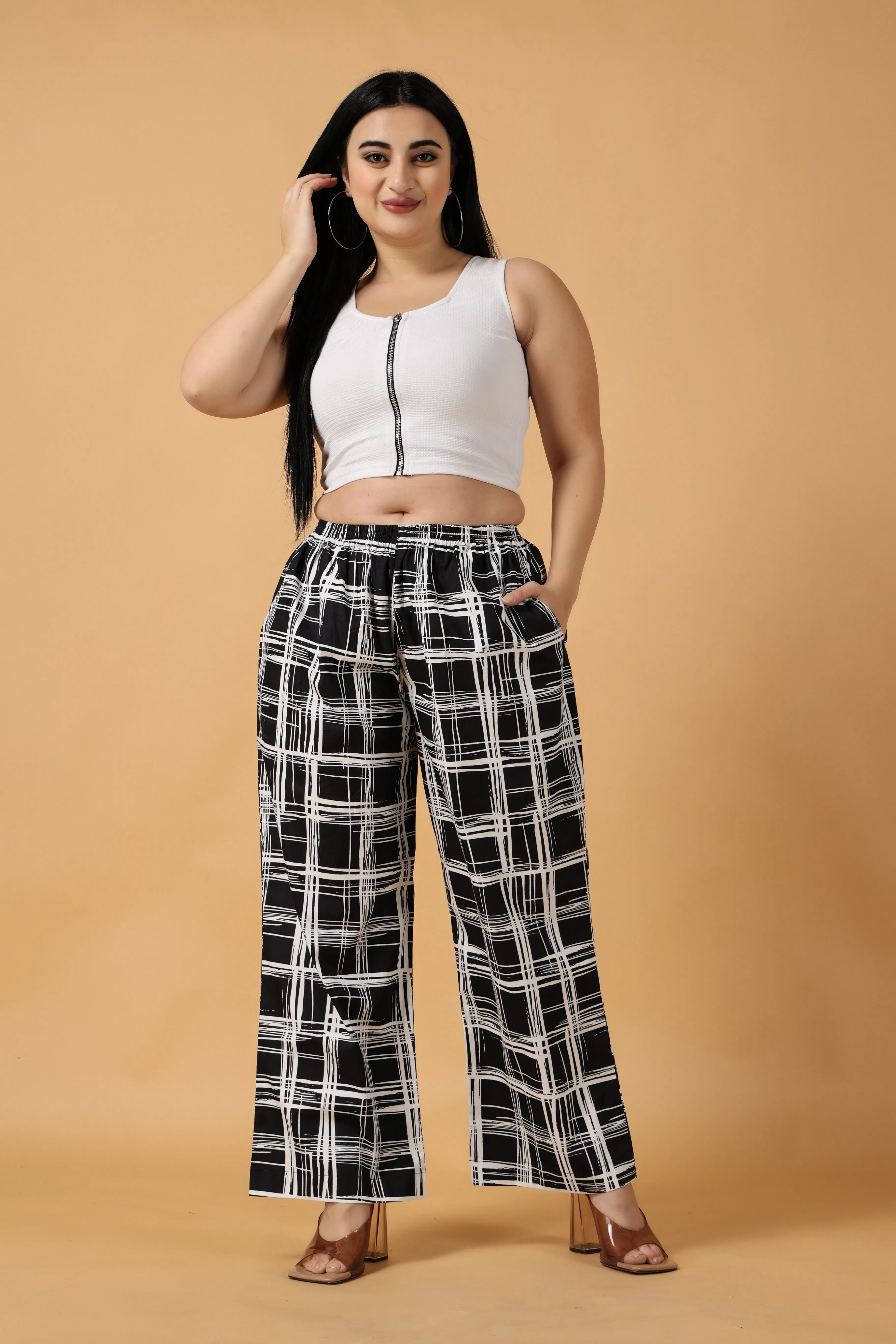 Black Checked Cotton Pajama