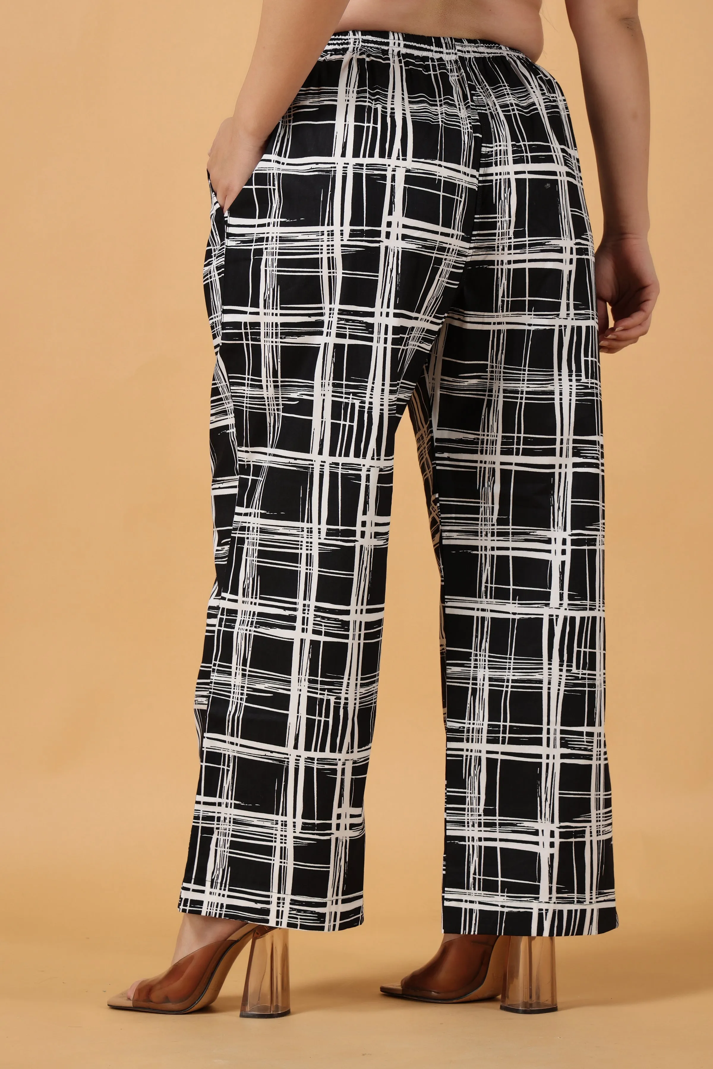 Black Checked Cotton Pajama